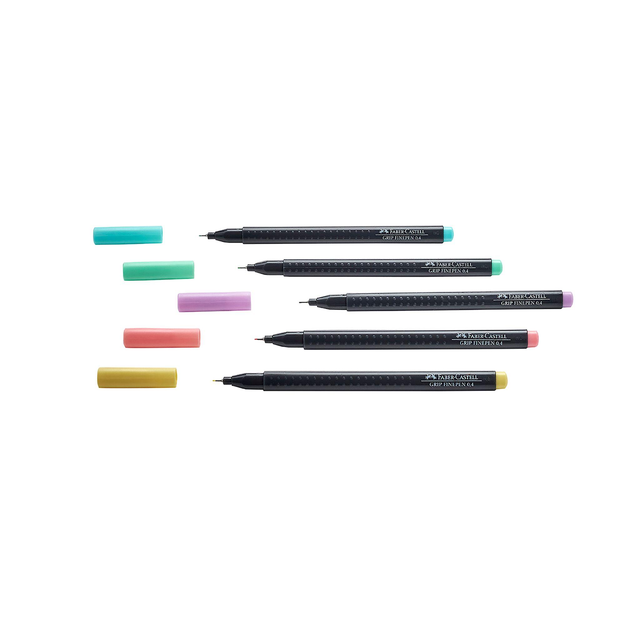 Marcadores Pastel Grip Finepen Faber-Castell x5 Colores-1