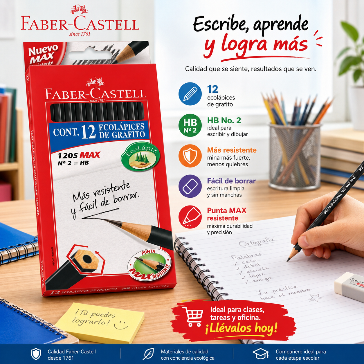 Lápiz Grafito Eco 1205 Faber-Castell x12 uds.-2