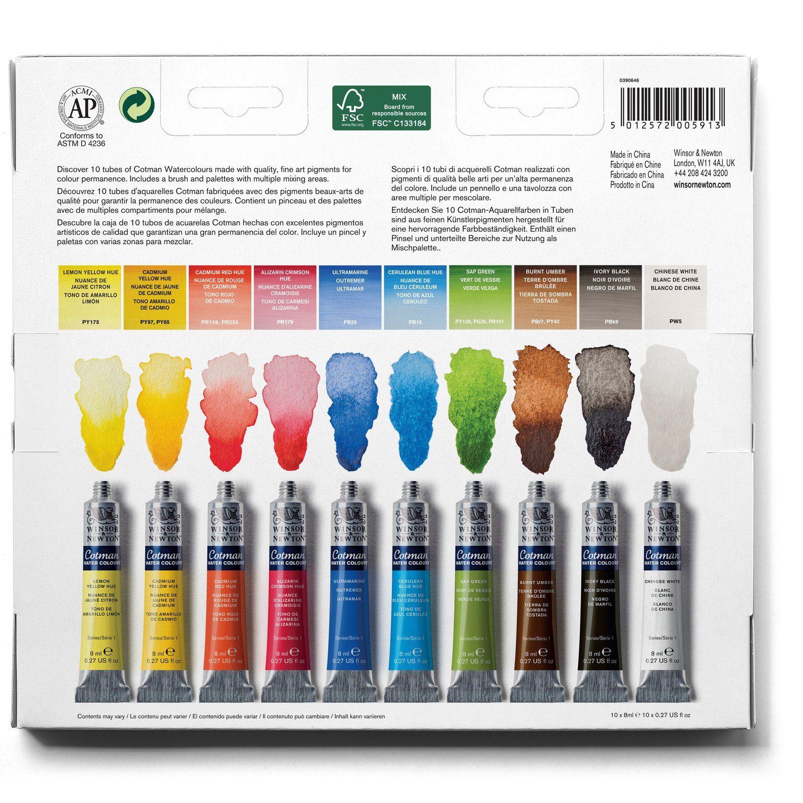 Acuarela Cotman Paleta Winsor & Newton 10 Tubos-2