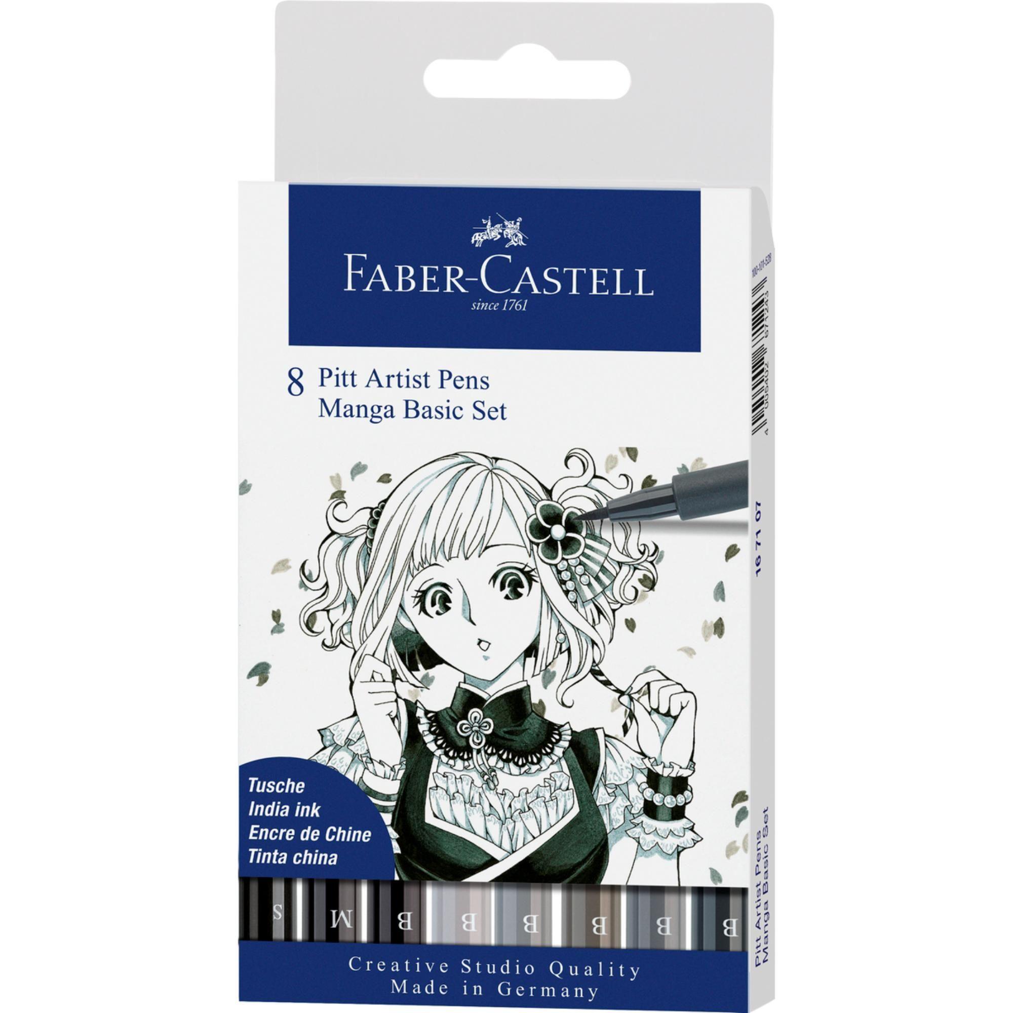 Rotuladores Pitt Artist Pen Manga Faber-Castell 8 Piezas-0
