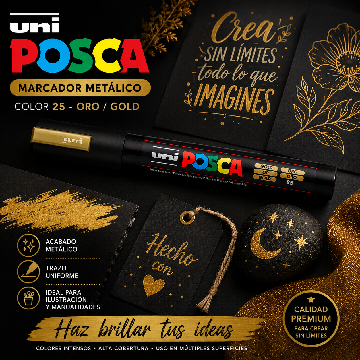 Marcadores POSCA 5M Dorado-2