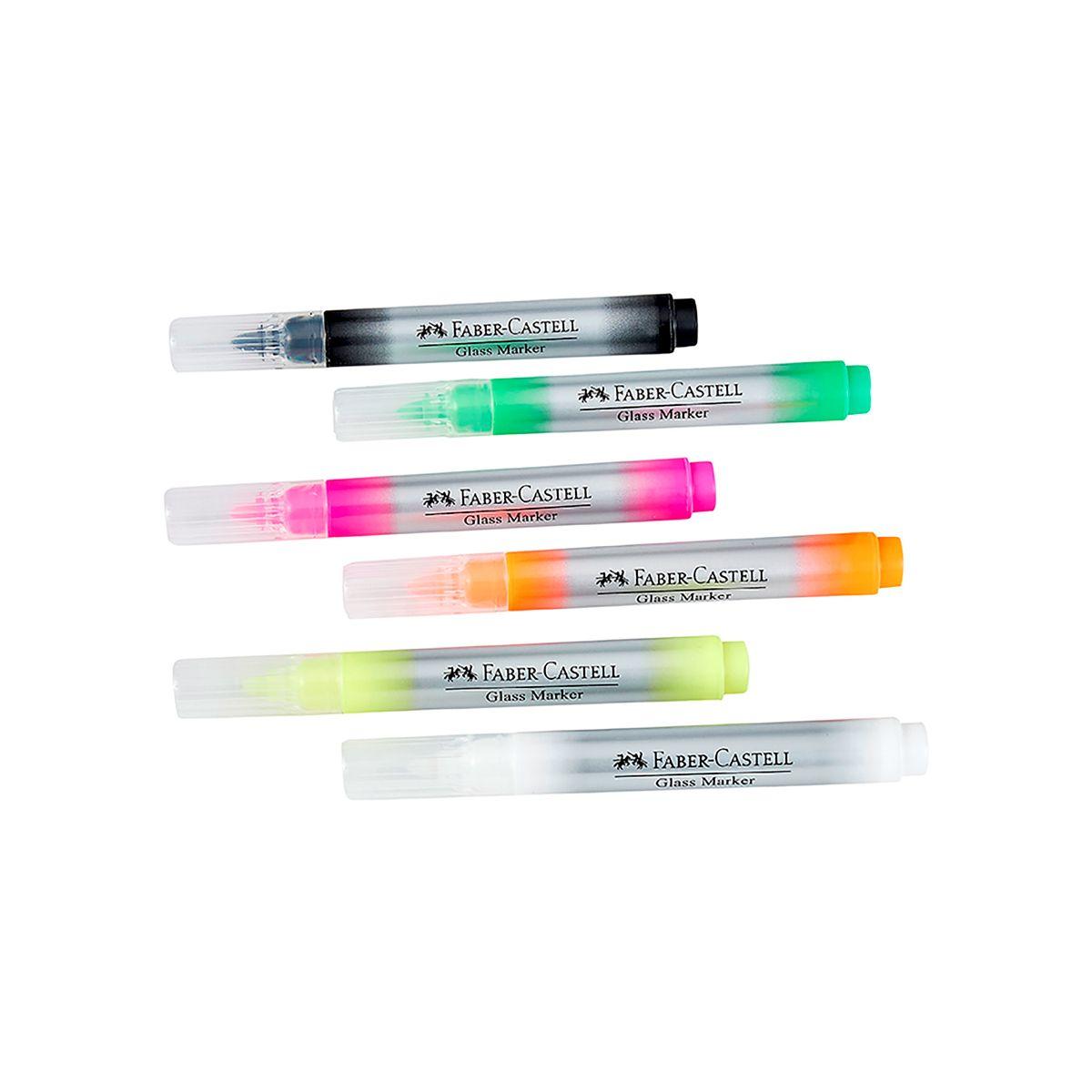 Marcadores de Vidrio Faber-Castell Borrables x6 Colores-3