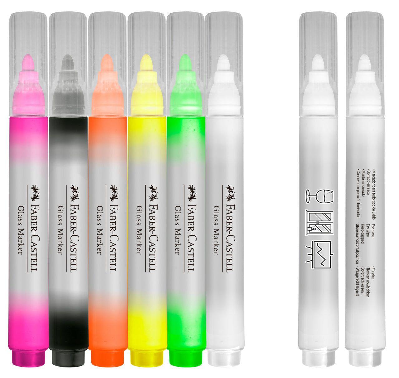 Marcadores de Vidrio Faber-Castell Borrables x6 Colores-5