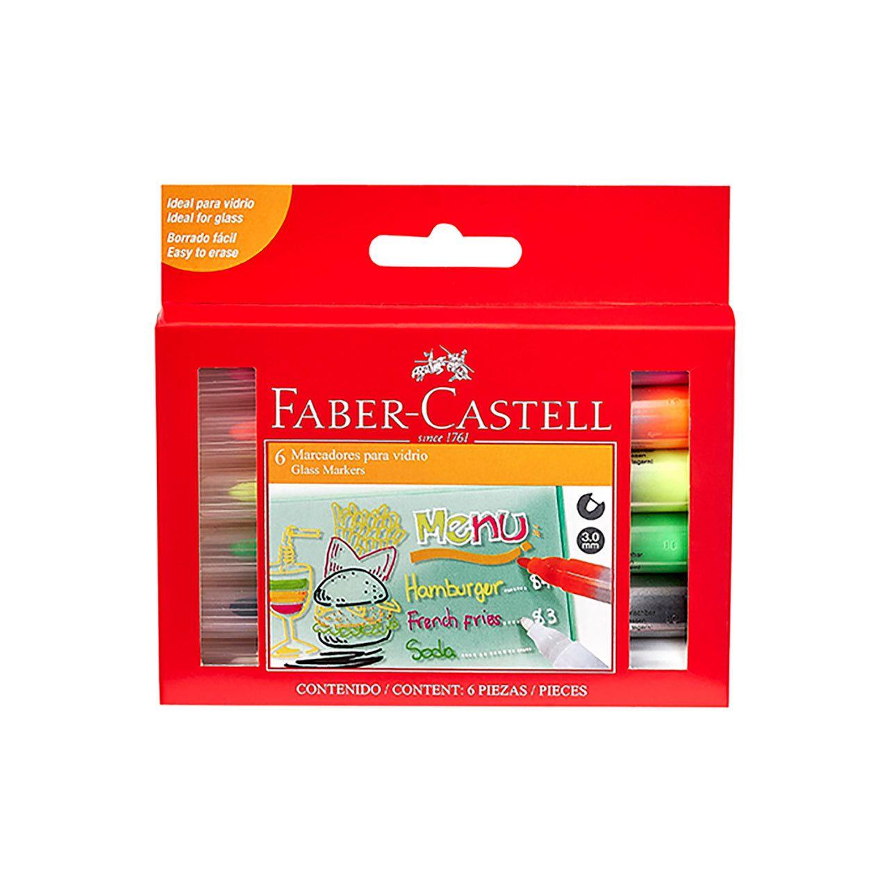 Marcadores de Vidrio Faber-Castell Borrables x6 Colores-7