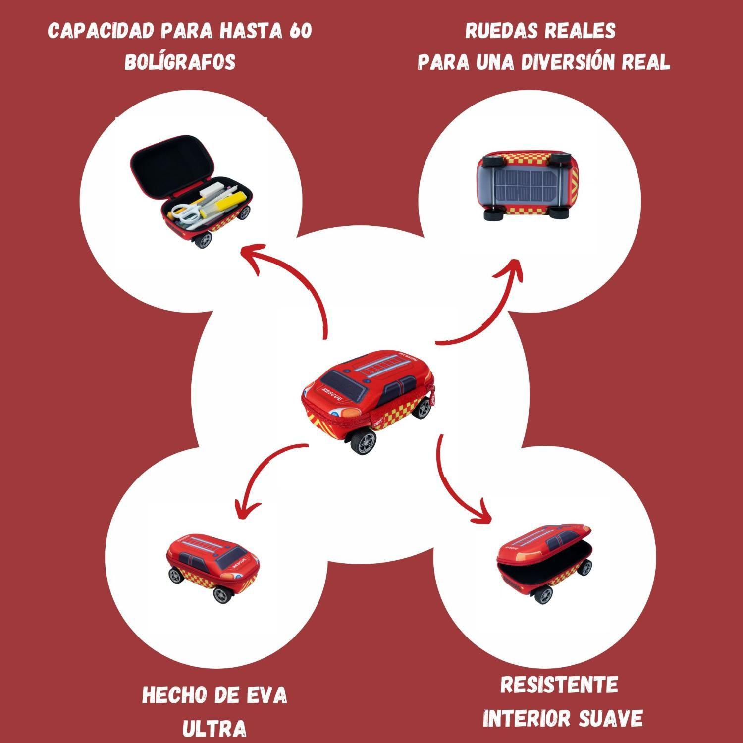Estuche rígido Faber-Castell Bombero Auto rojo-3