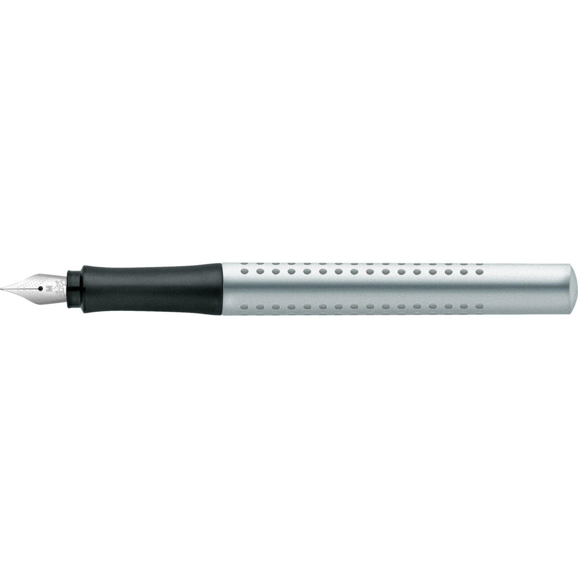Pluma Estilográfica Grip 2011 M Plateado Faber-Castell-1