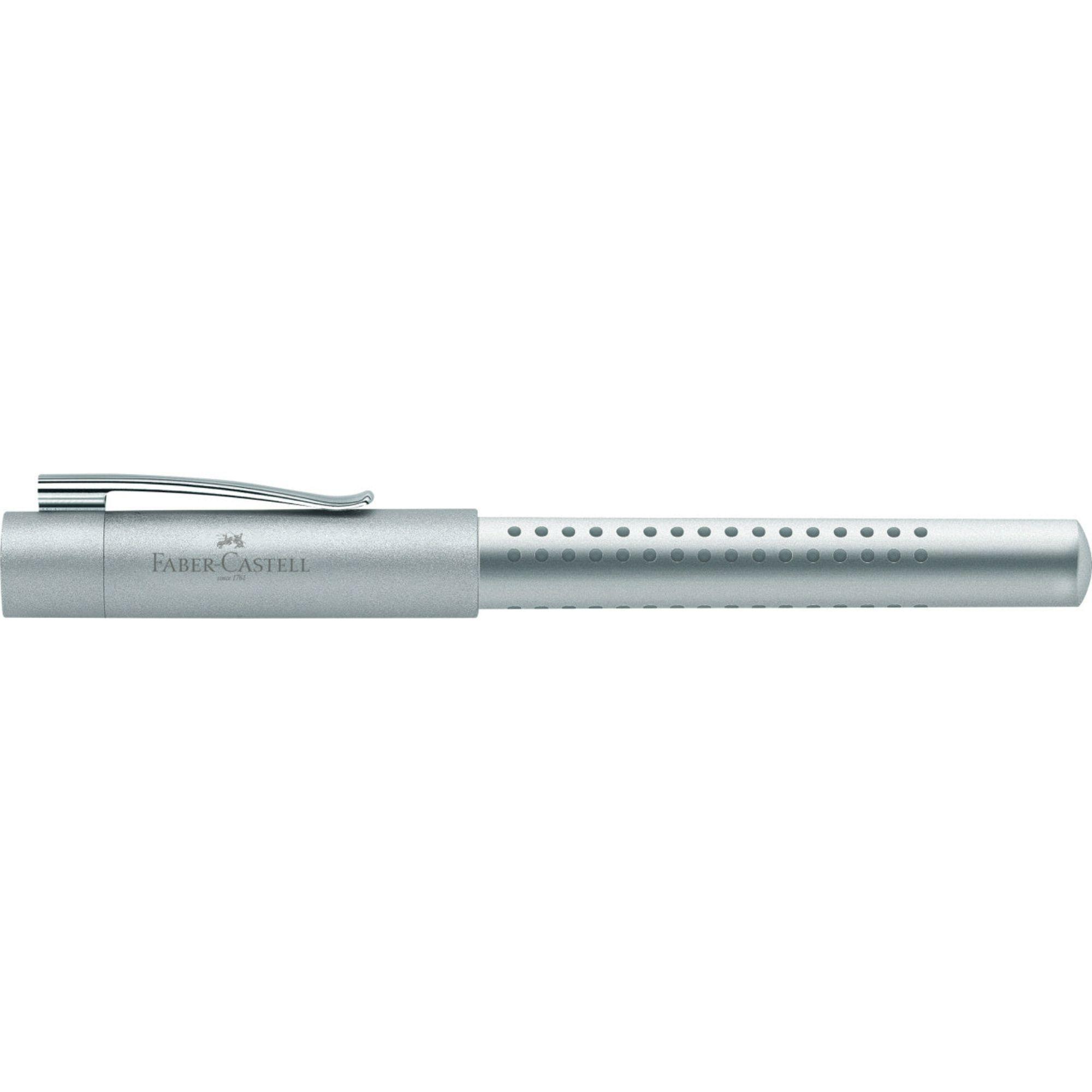 Pluma Estilográfica Grip 2011 M Plateado Faber-Castell-2