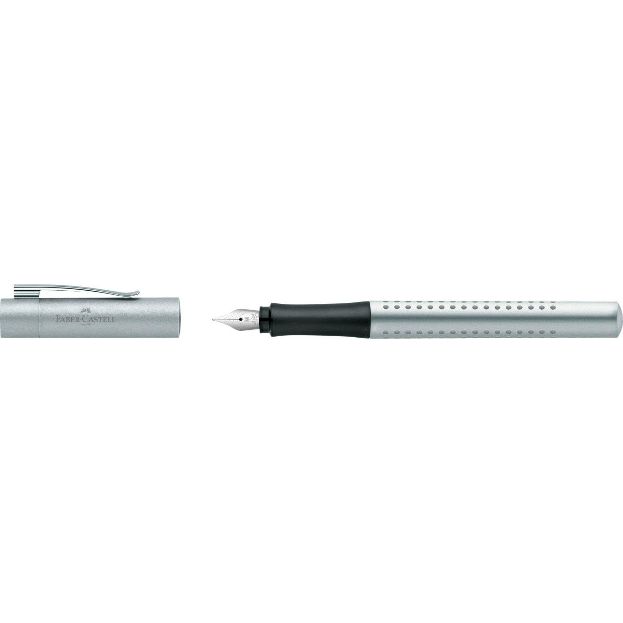 Pluma Estilográfica Grip 2011 M Plateado Faber-Castell-3