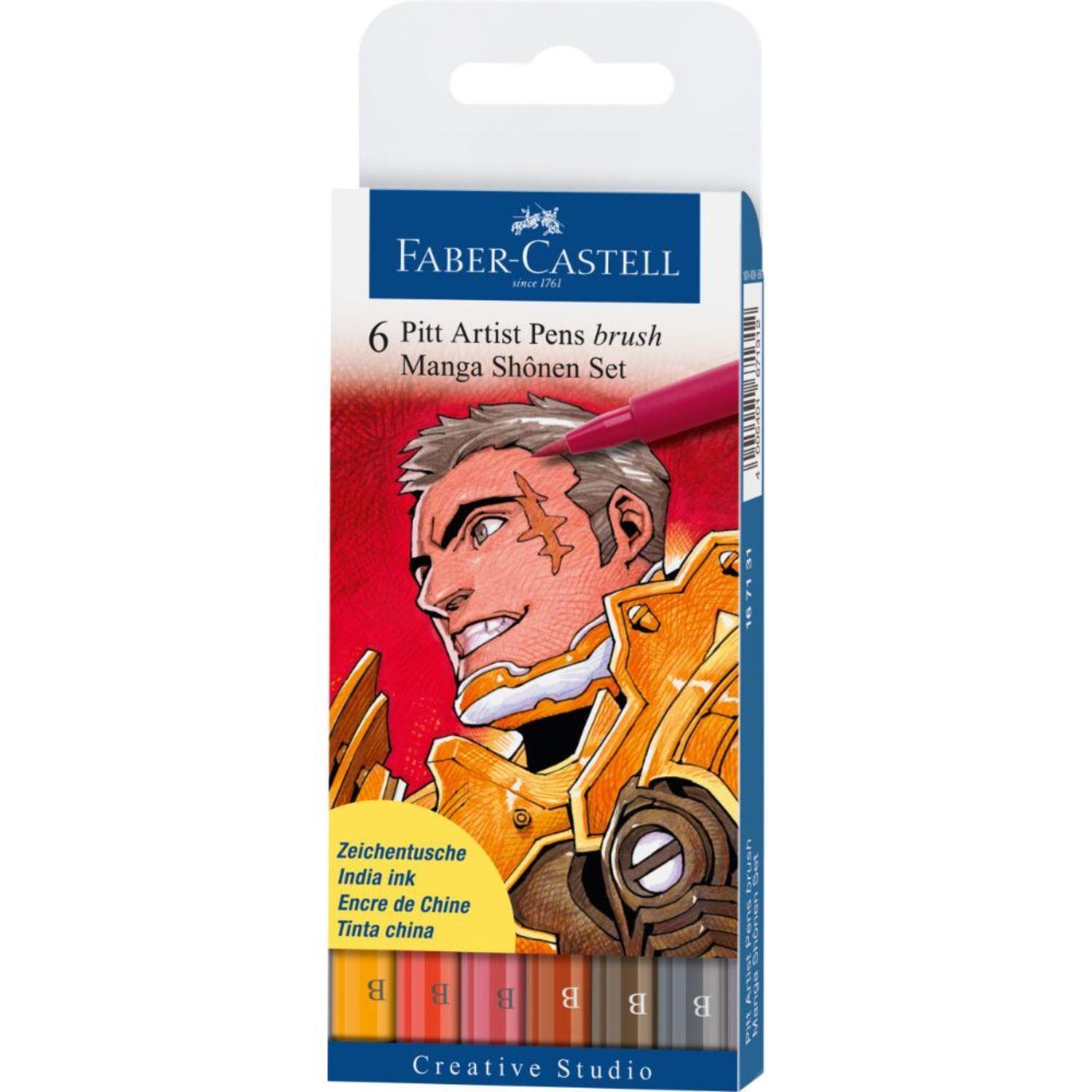 Rotuladores Pitt Artist Pen Faber-Castell x6 ud Manga Shônen-0