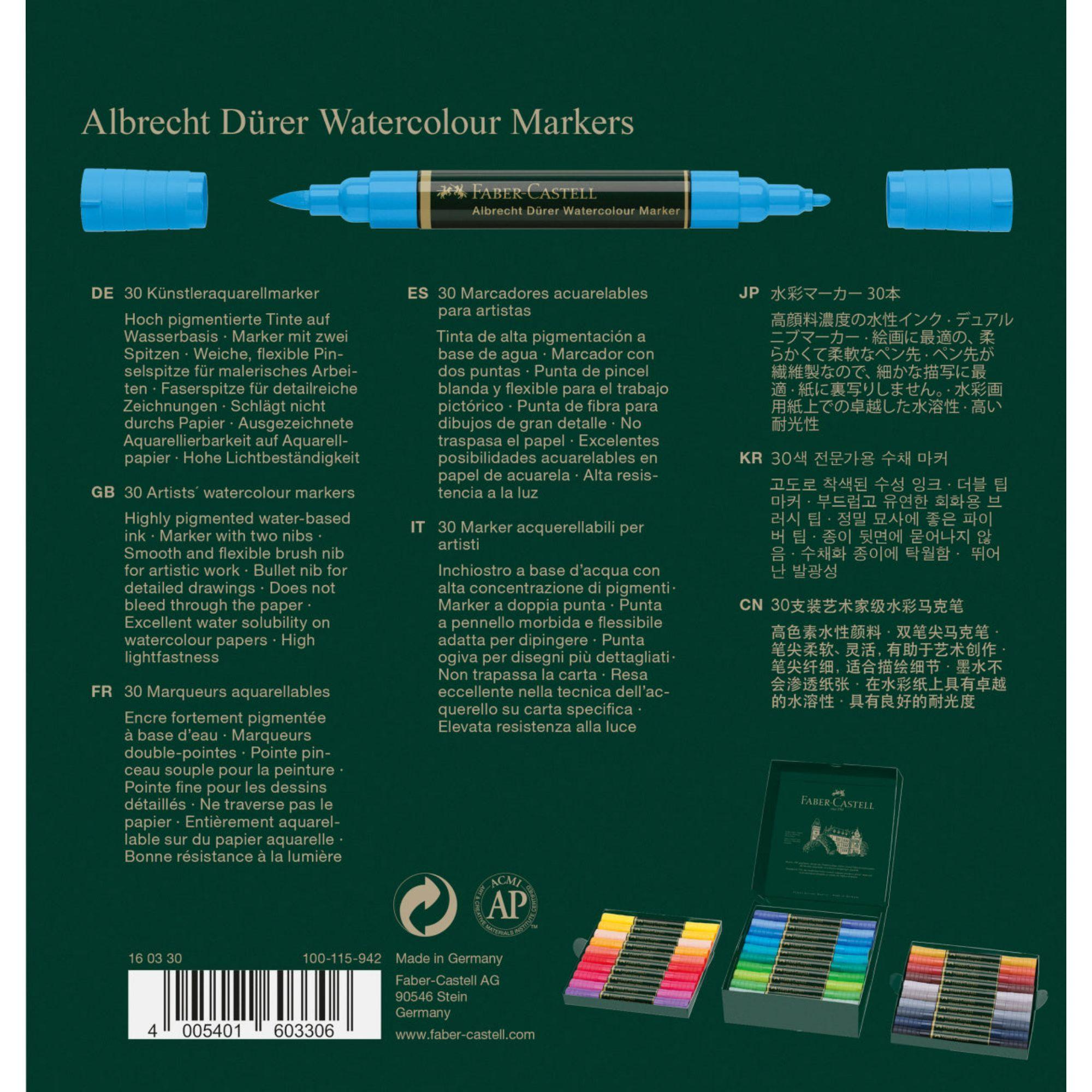 Marcadores Acuarelables A.Dürer Faber-Castell x30 Colores-2