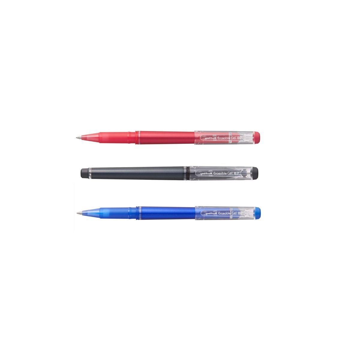 Lápices Gel Uniball Borrable UF-222 BC x3 azul/rojo/negro-0
