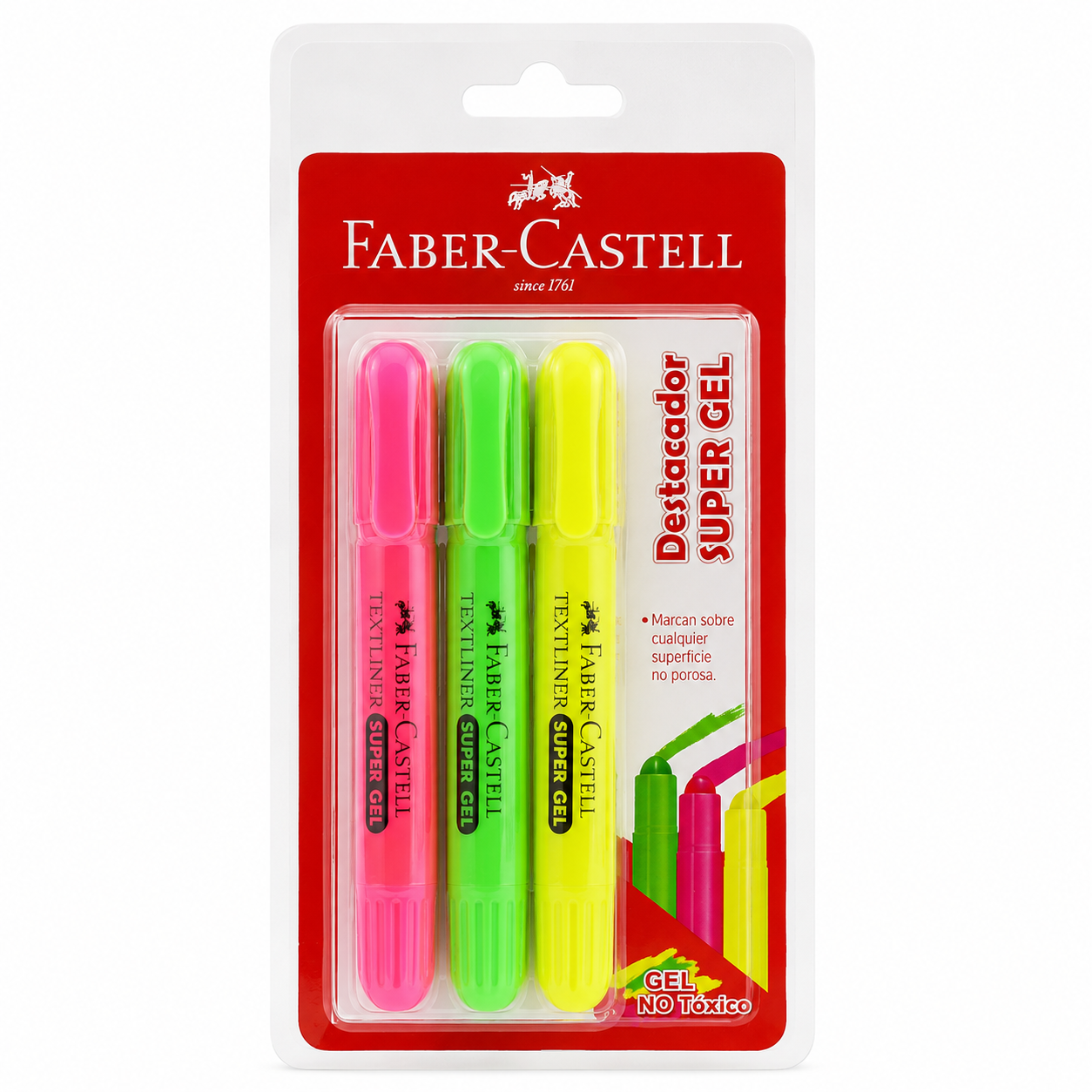 Destacadores Super Gel Faber-Castell x3 Colores-0