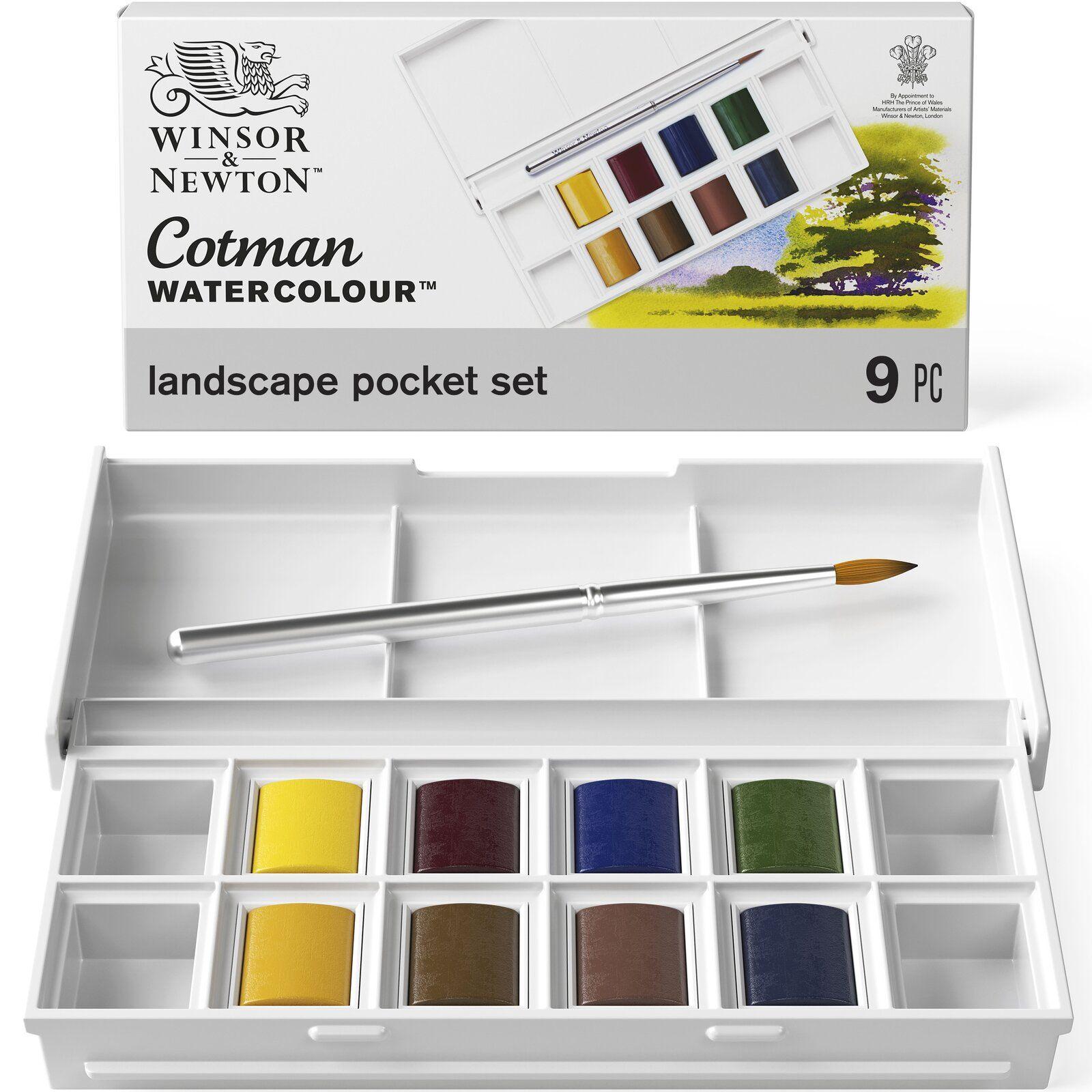 Acuarela Cotman Winsor & Newton Set Landscape 8 Colores-0