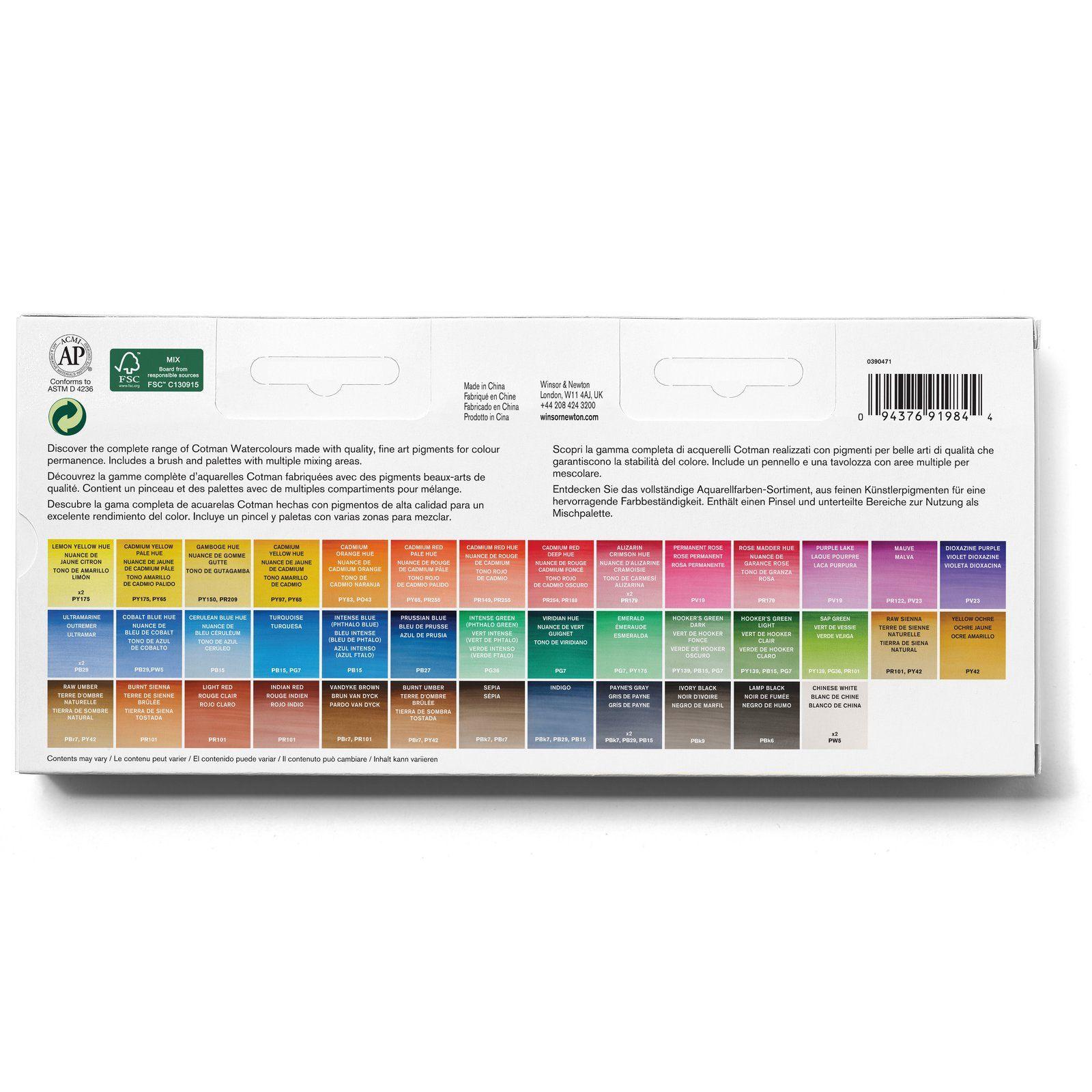 Set Acuarelas Cotman Winsor & Newton 45 Medio Godet-1