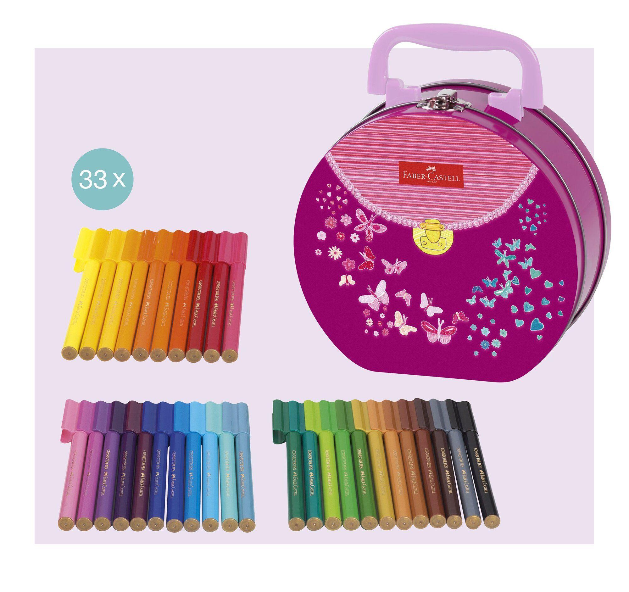 25 Marcadores Connector + Maleta Rosada Faber-Castell-2