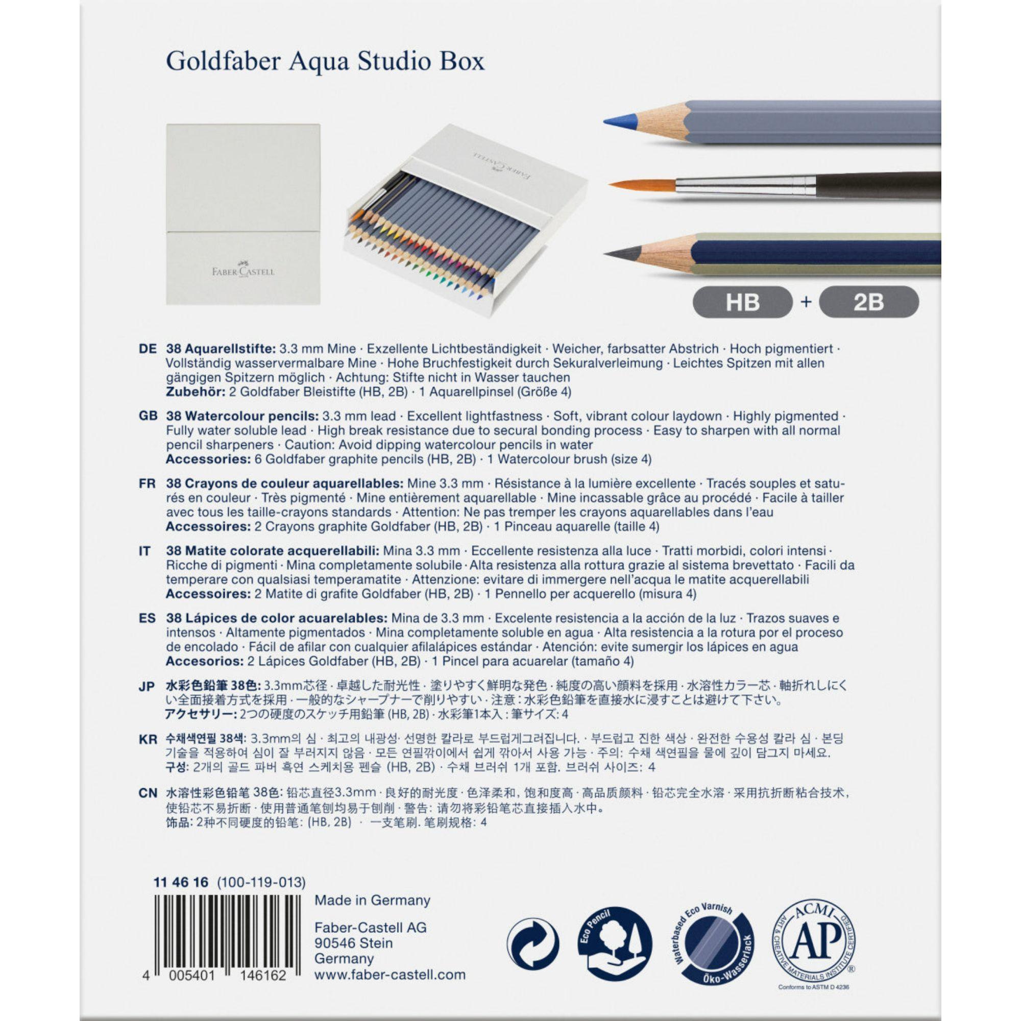 Lápices de Color Faber-Castell Goldfaber Aqua x38 Color-2