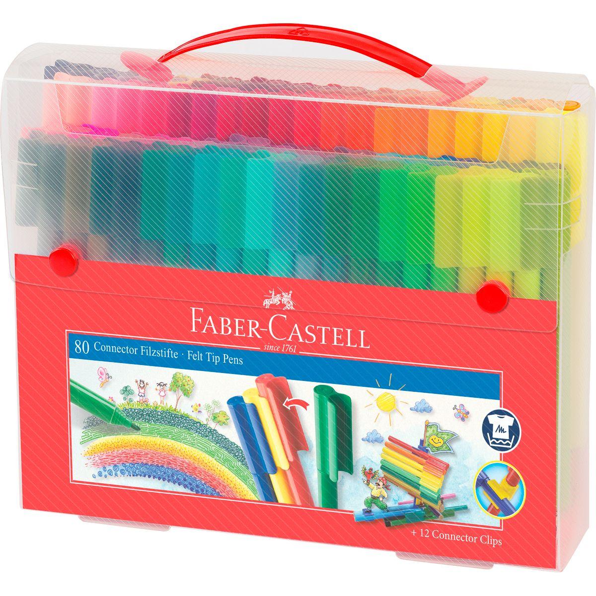 Marcadores Connector Faber-Castell Set x80 + Accesorios-0