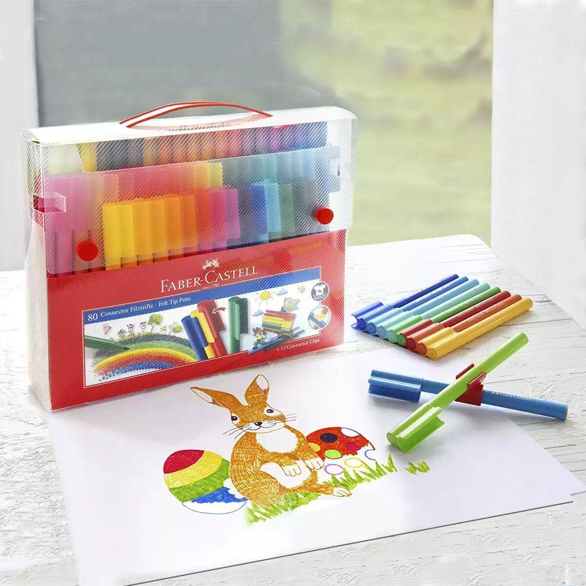 Marcadores Connector Faber-Castell Set x80 + Accesorios-2