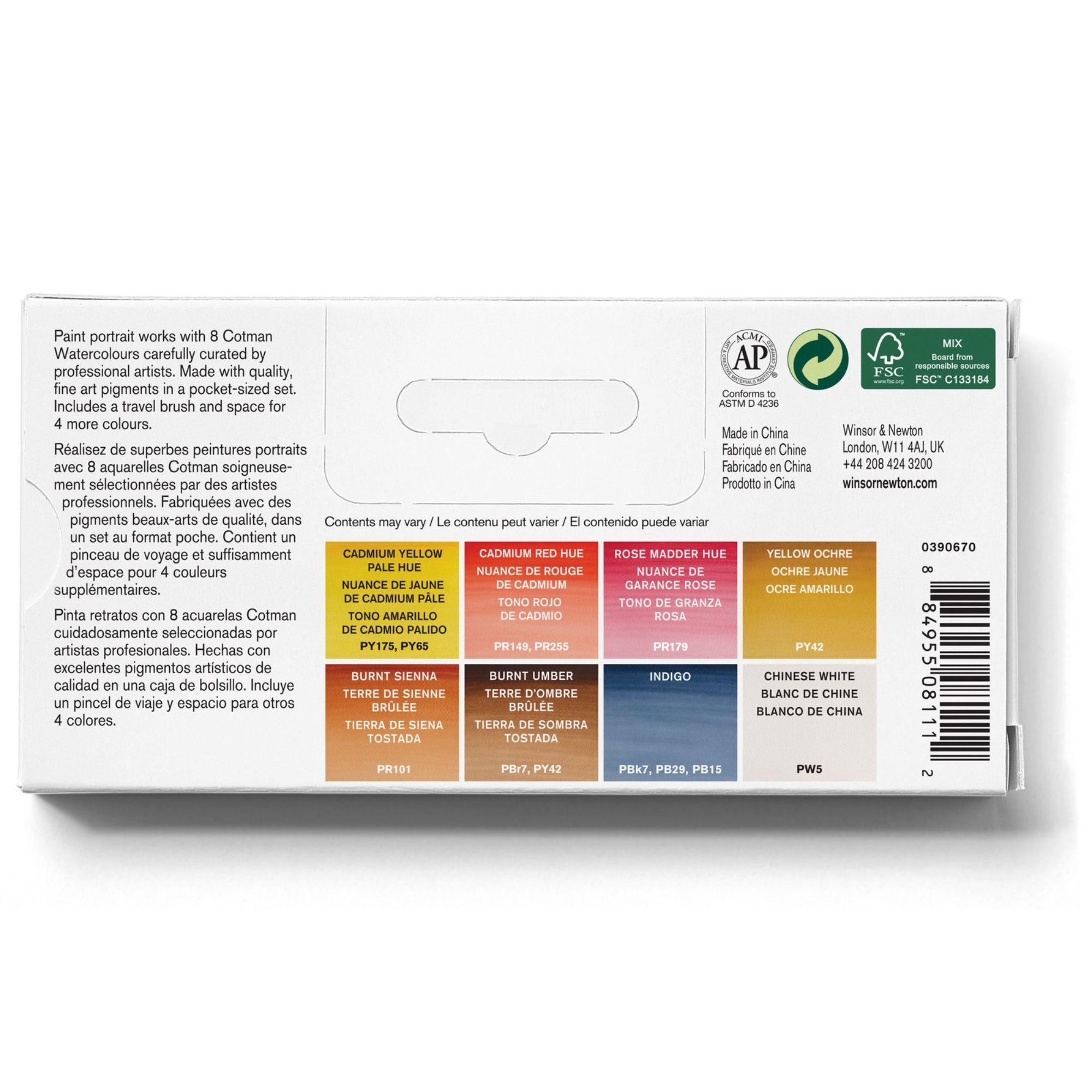 Acuarela Cotman Winsor & Newton Set Portrait 8 Colores-2