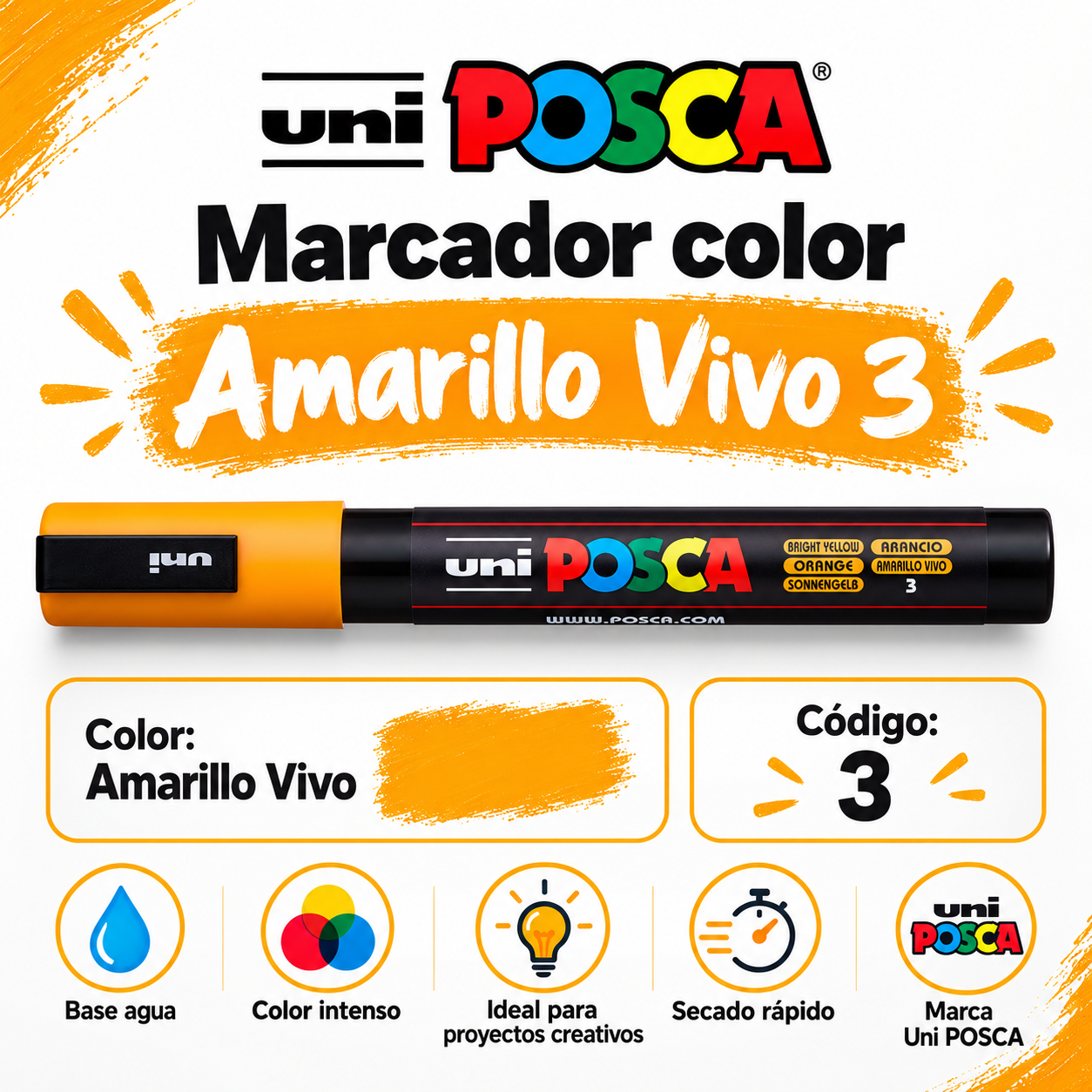Marcadores POSCA 5M Naranja-2