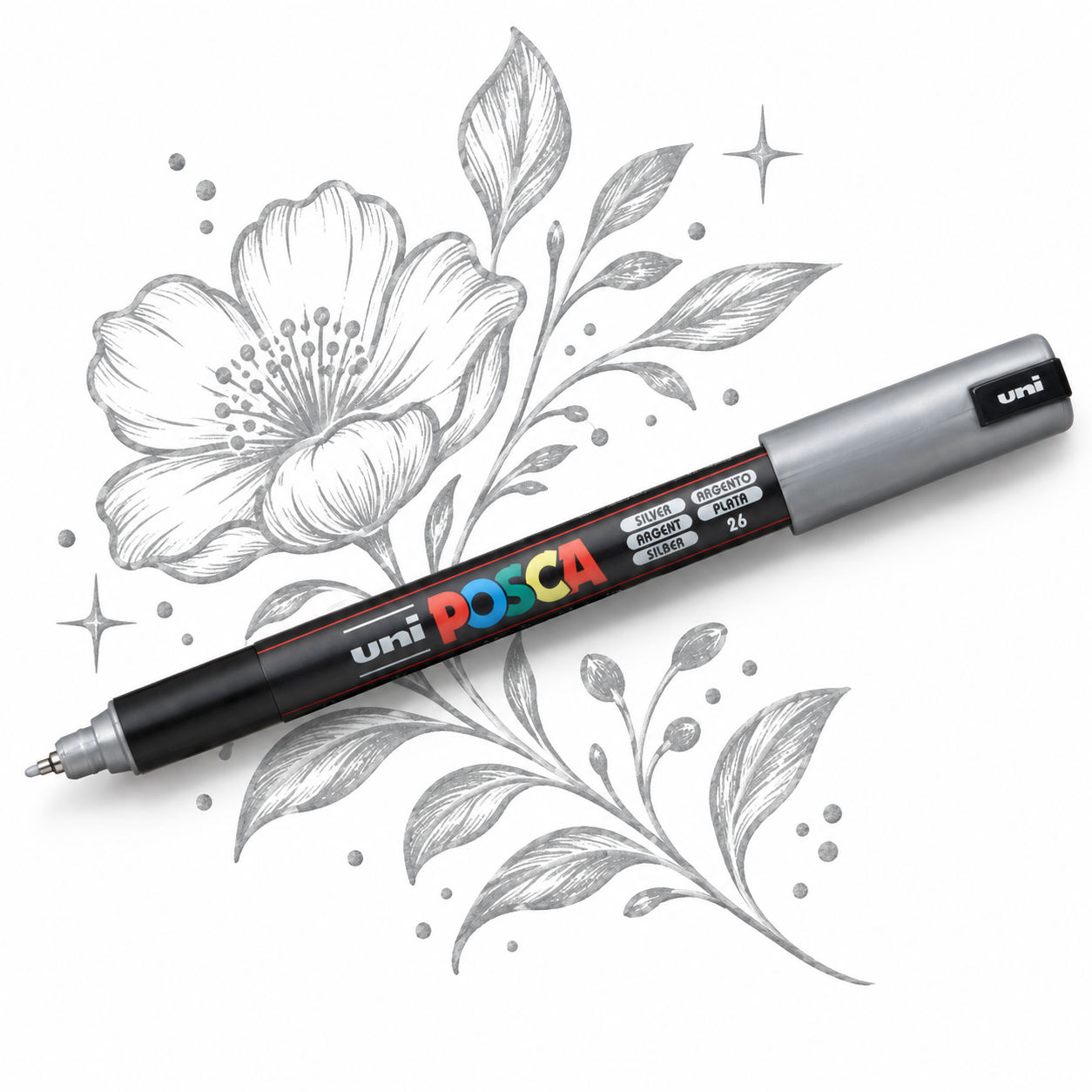 Marcador POSCA 1MR Plateado-1
