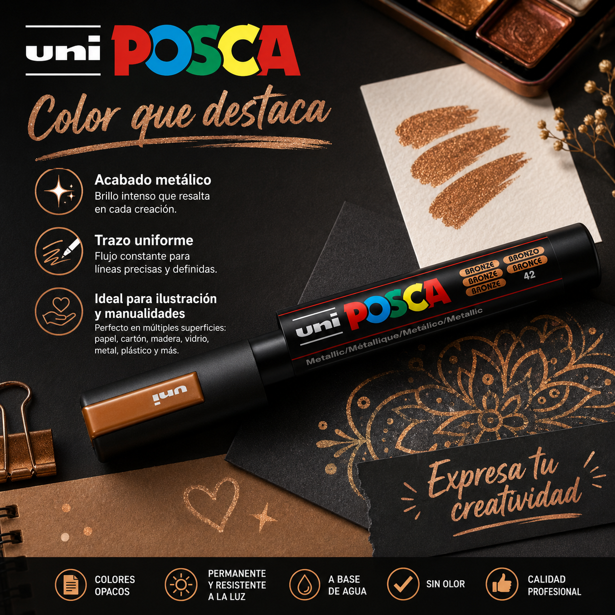 Marcadores POSCA 5M Bronce-2