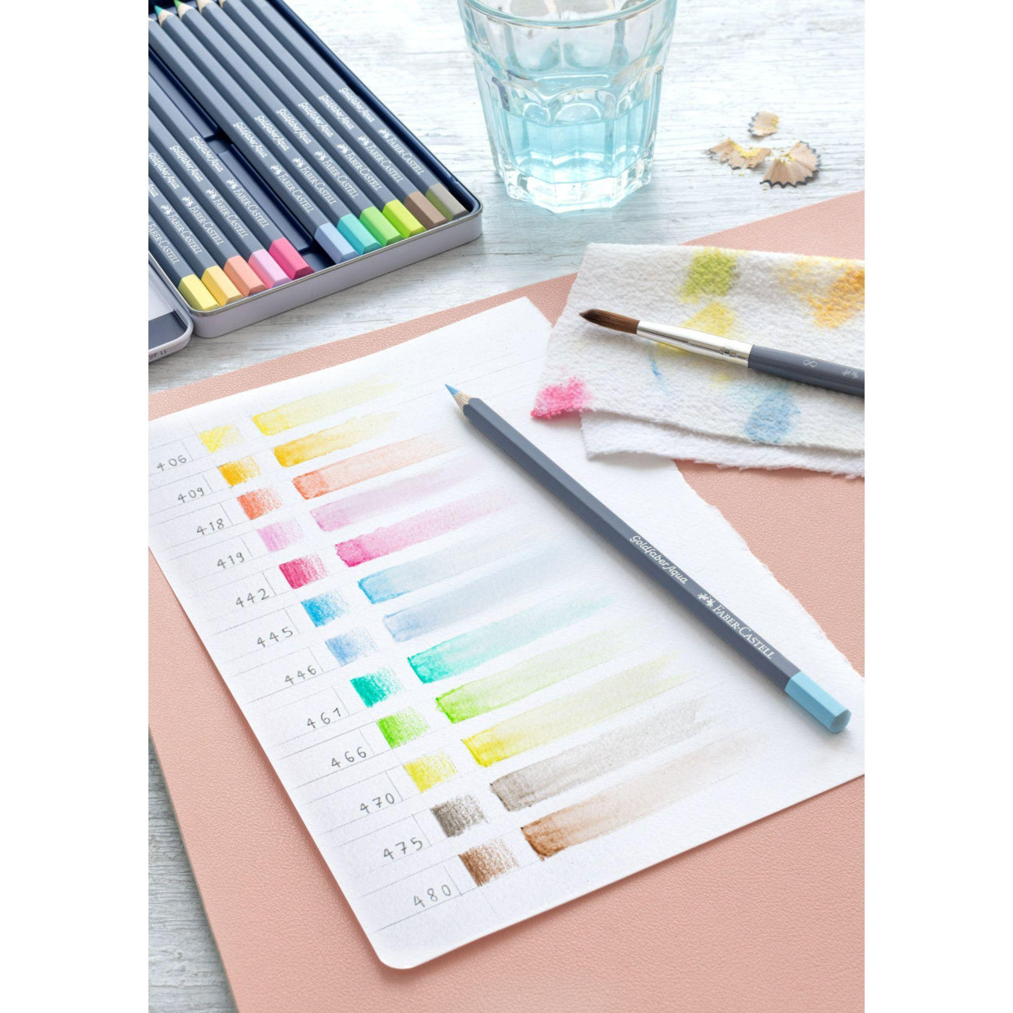 Lápices de Color Faber-Castell Goldfaber Aqua x12 Pastel-3