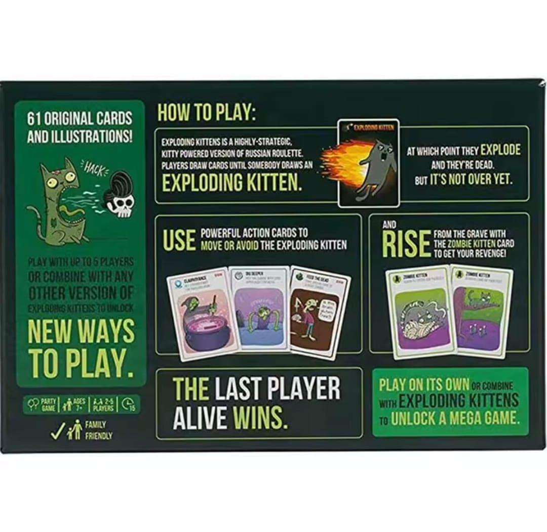 Zombie Kittens Juego De Cartas Gatitos Zombies Ingles-3