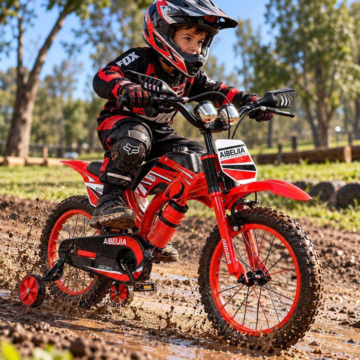 Bicicleta Infantil Bicimoto Aro 16 Niños Rojo-1