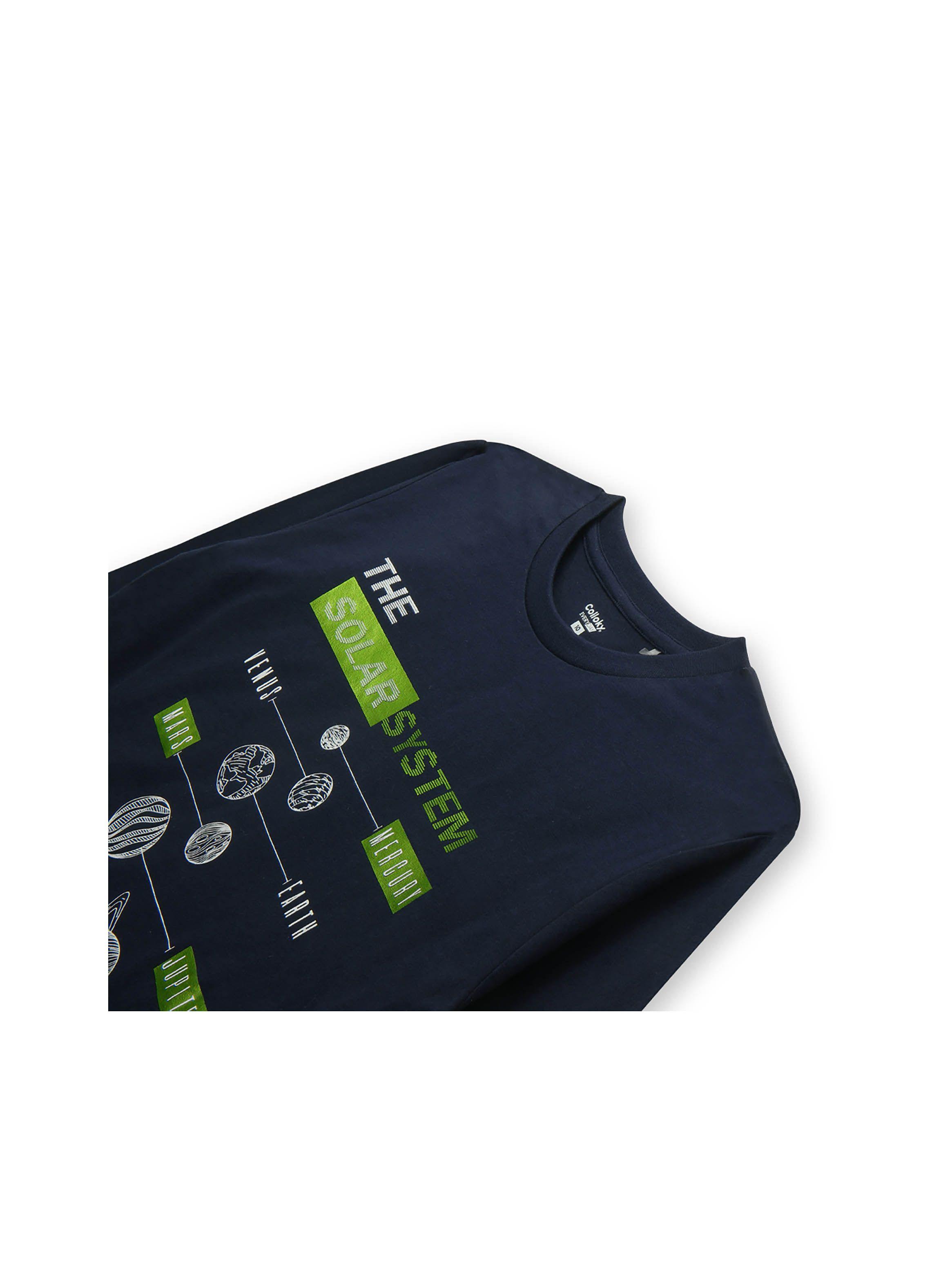 Polera De Niño Planetas Azul (2 A 12 Años) Colloky-2