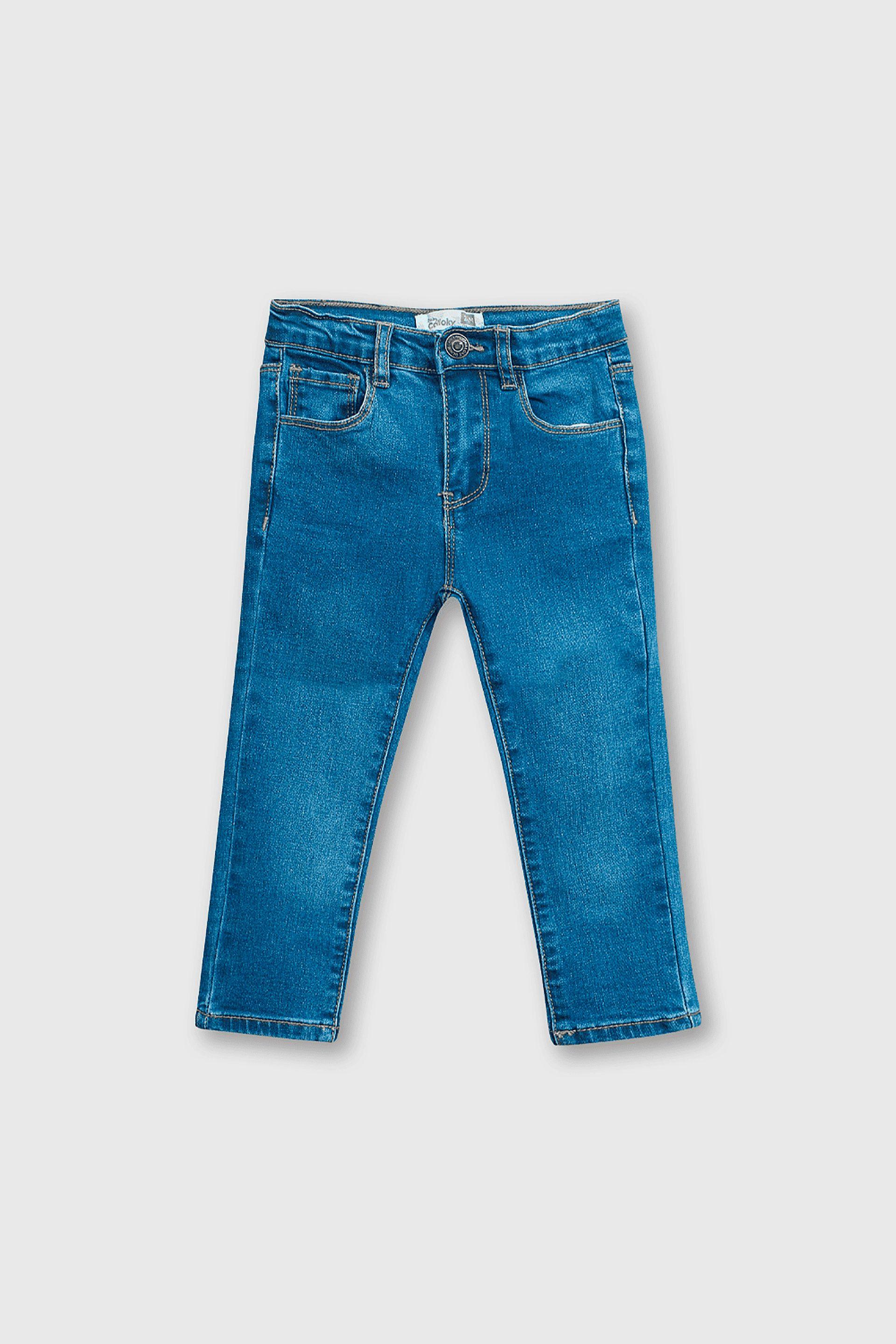 Jeans Elasticado y Cintura Ajustable Azul para bebé de 3/6 a 36 meses-0