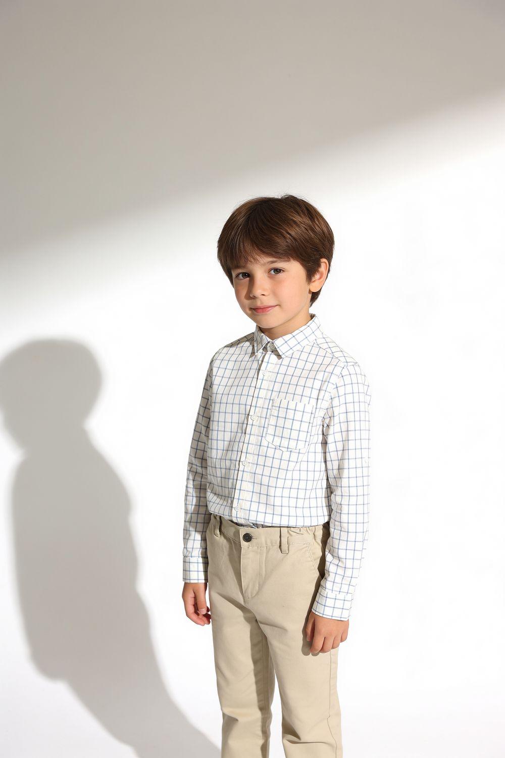 Camisa Popelina Azul Niño 3-4A a 12-13A Colloky-1