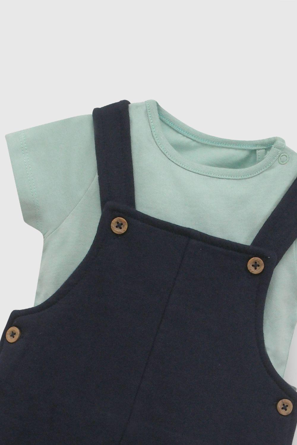 Conjunto Jardinera Body Polycotton Azul Marino Niño 6-9M a 4-5A Colloky-3