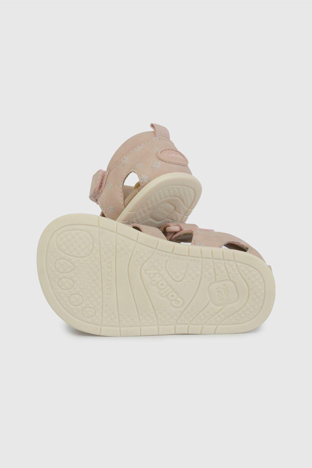 Sandalia Cangrejera Rosada Con Flores 33060230V26-2