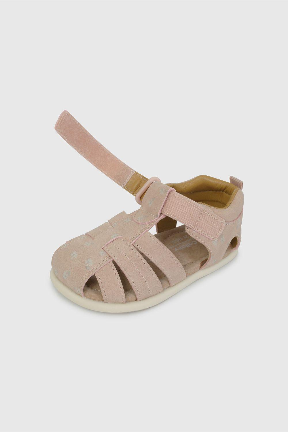 Sandalia Cangrejera Rosada Con Flores 33060230V26-5