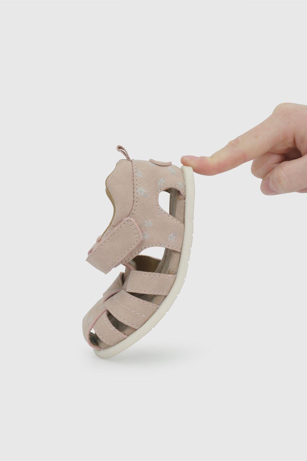 Sandalia Cangrejera Rosada Con Flores 33060230V26-6