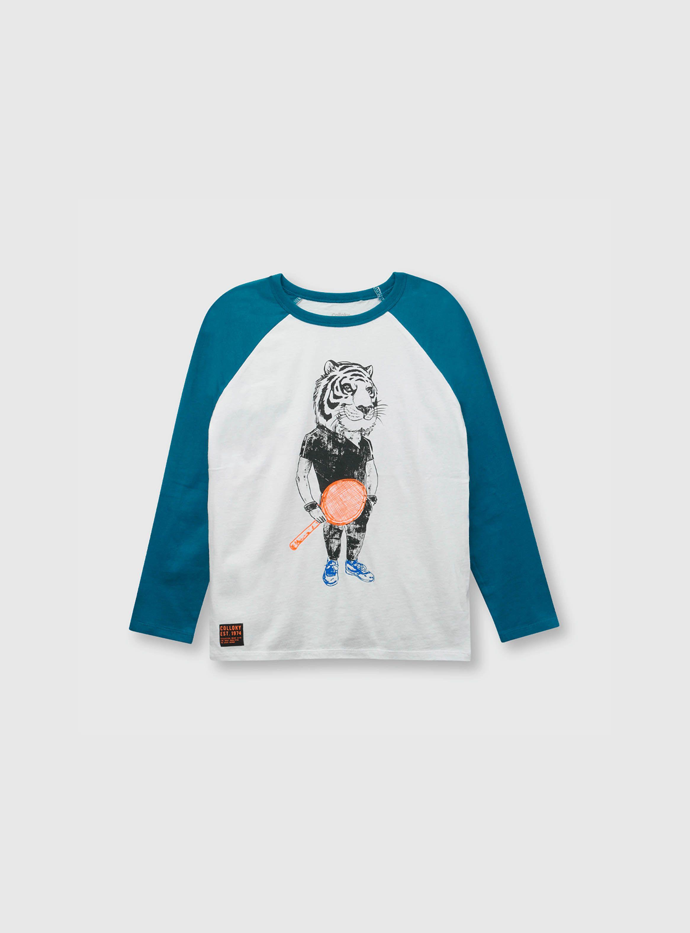 Polera De Niño Tigre Blanco (2 A 12 Años) Colloky-0