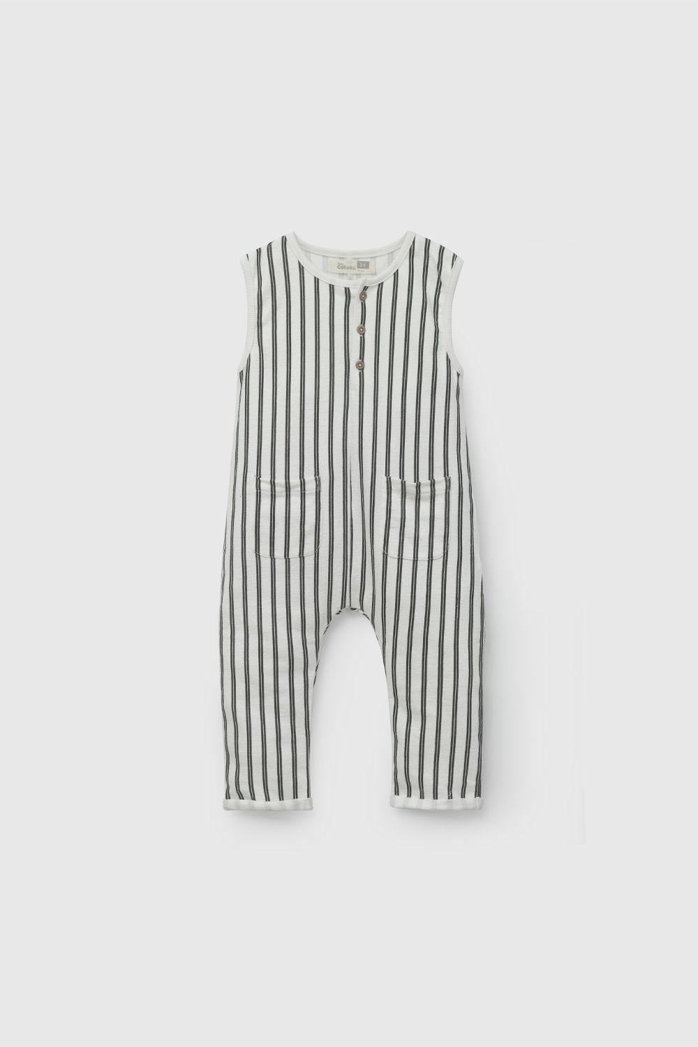 Jardinera Blanca Rayada De Niño JLPO2178V26-0