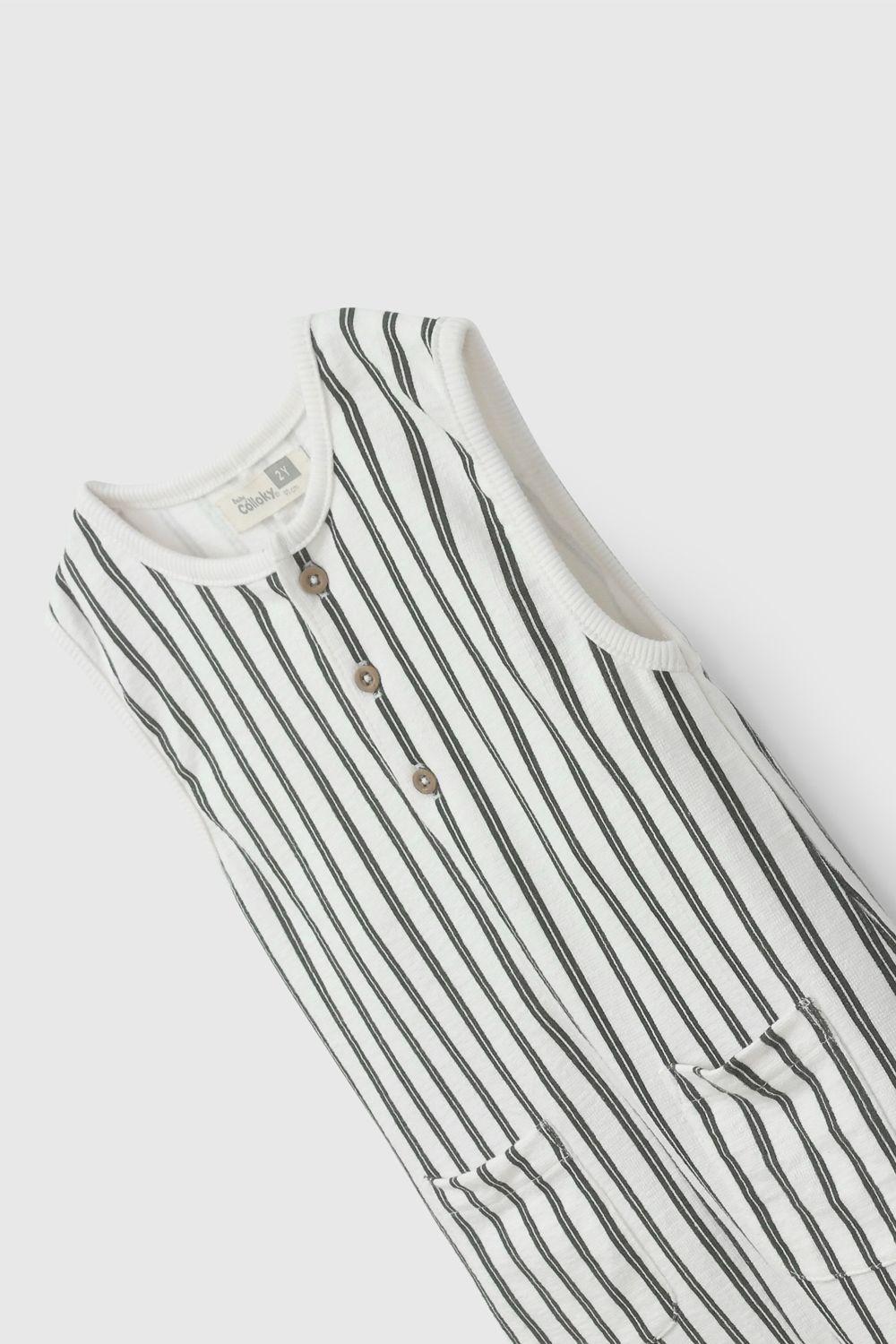 Jardinera Blanca Rayada De Niño JLPO2178V26-2