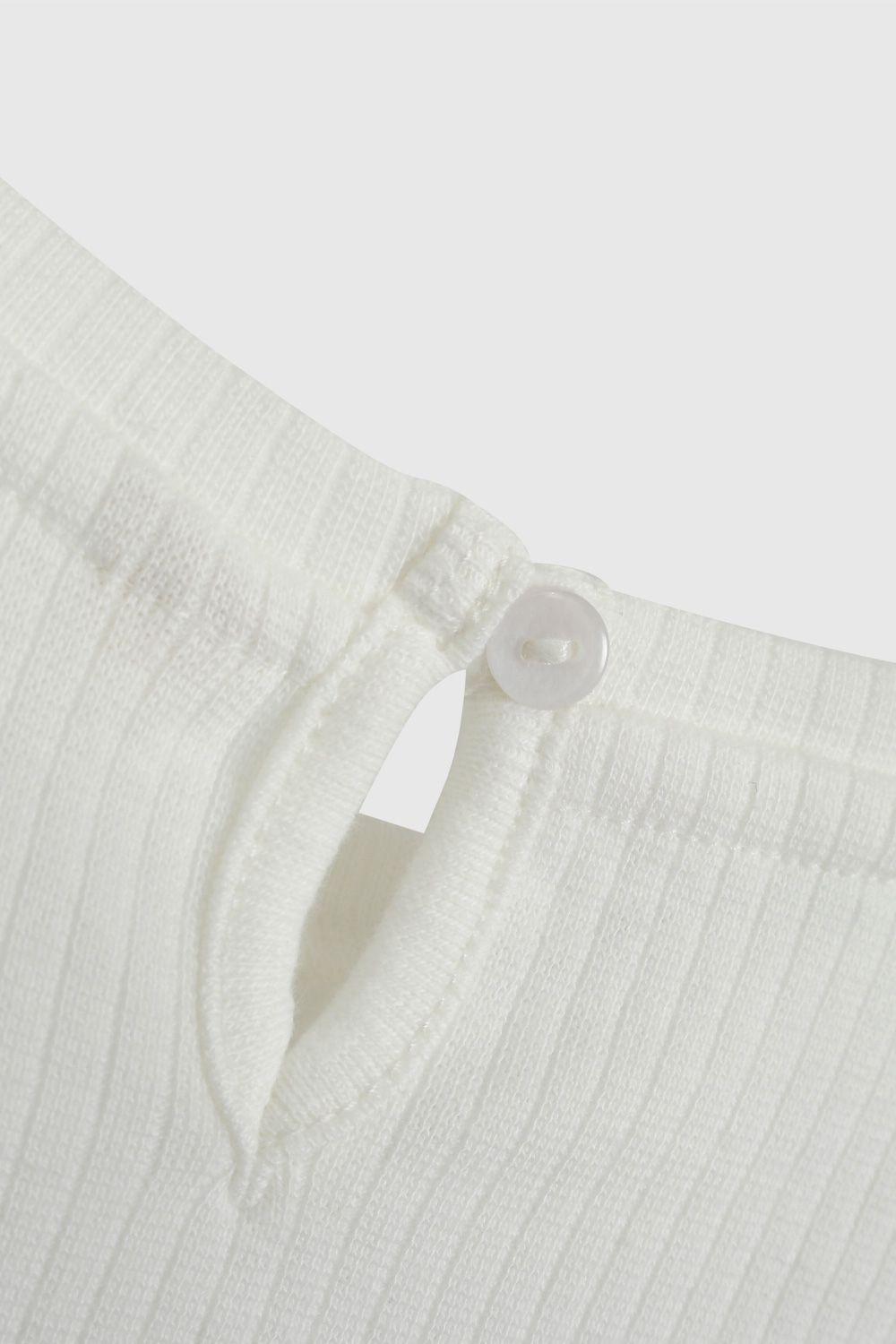 Polera Blanca Manga Recogida De Niña POPU2009V26-2
