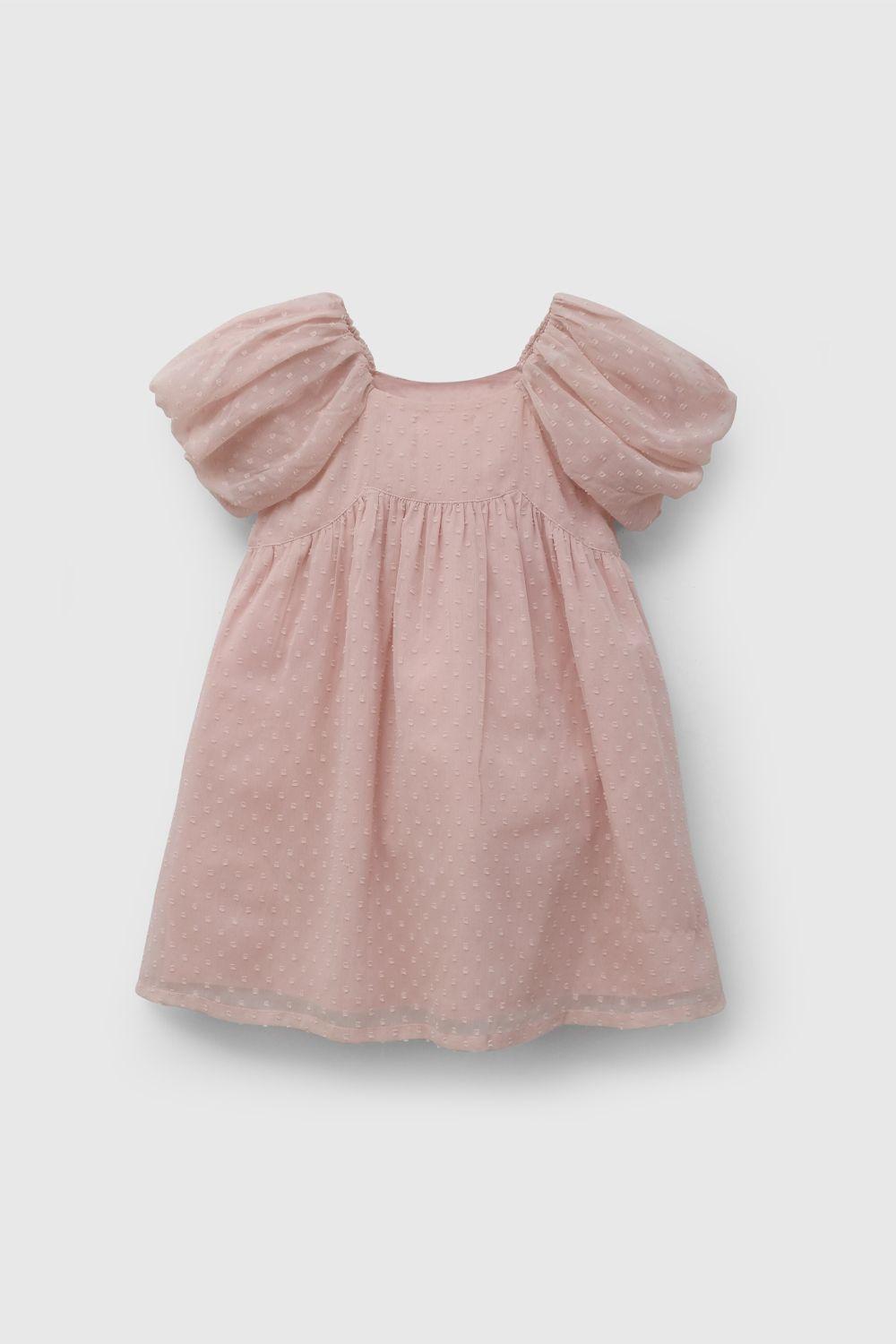 Vestido Rosado Manga Globo De Niña VEPY1029V26-2