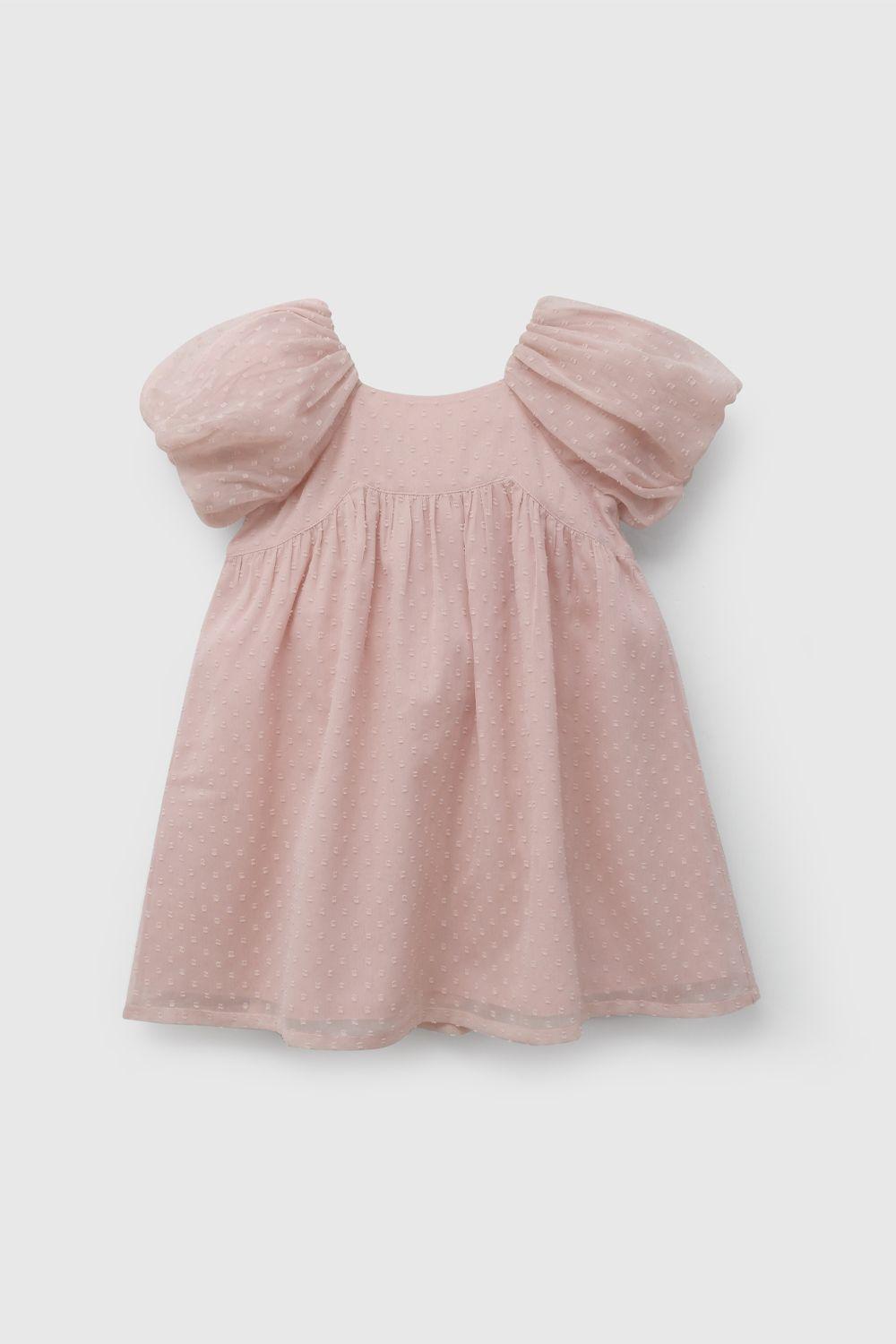 Vestido Rosado Manga Globo De Niña VEPY1029V26-0
