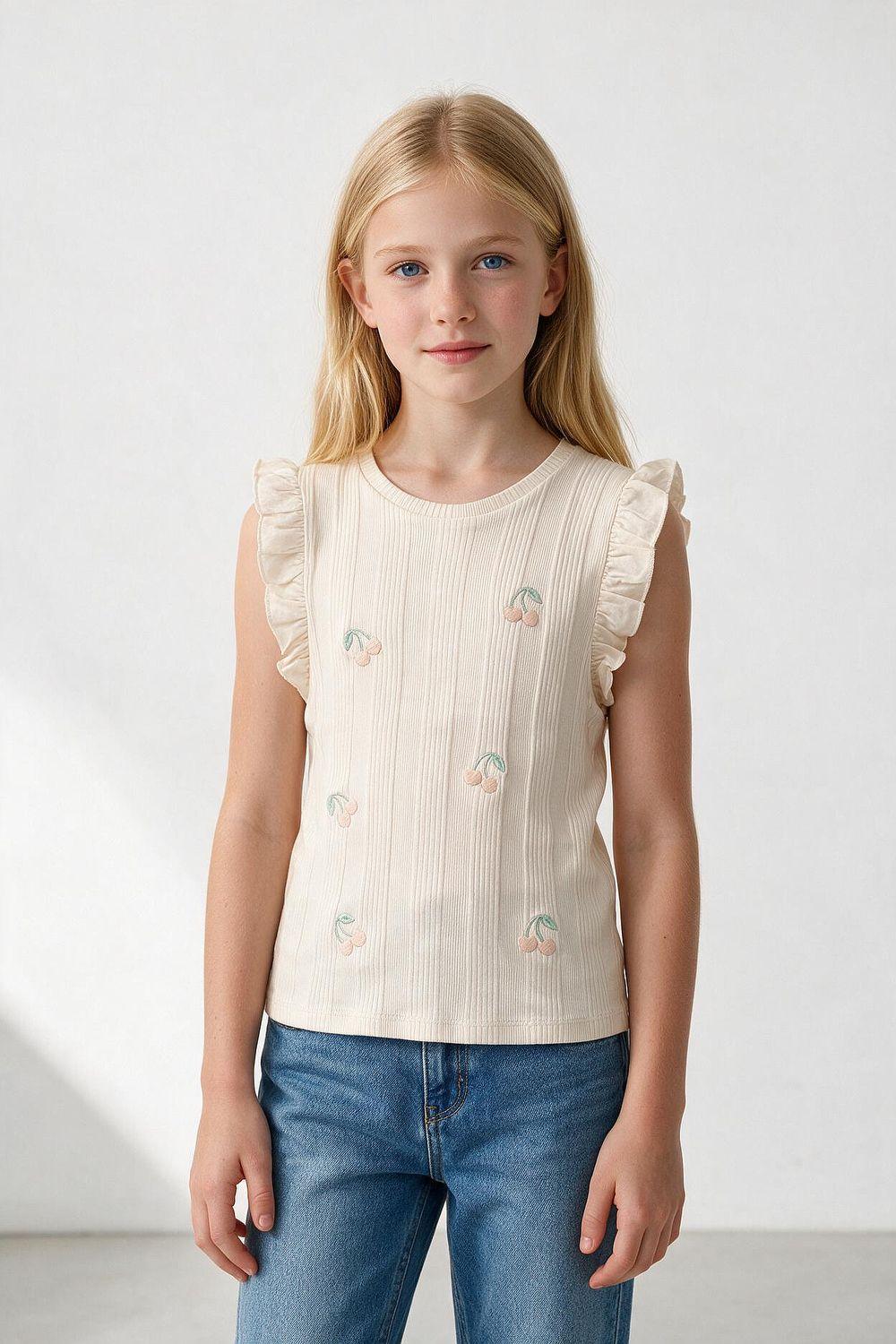 Polera Sin Manga Crema Niña 3-4A a 12-13A Colloky-2