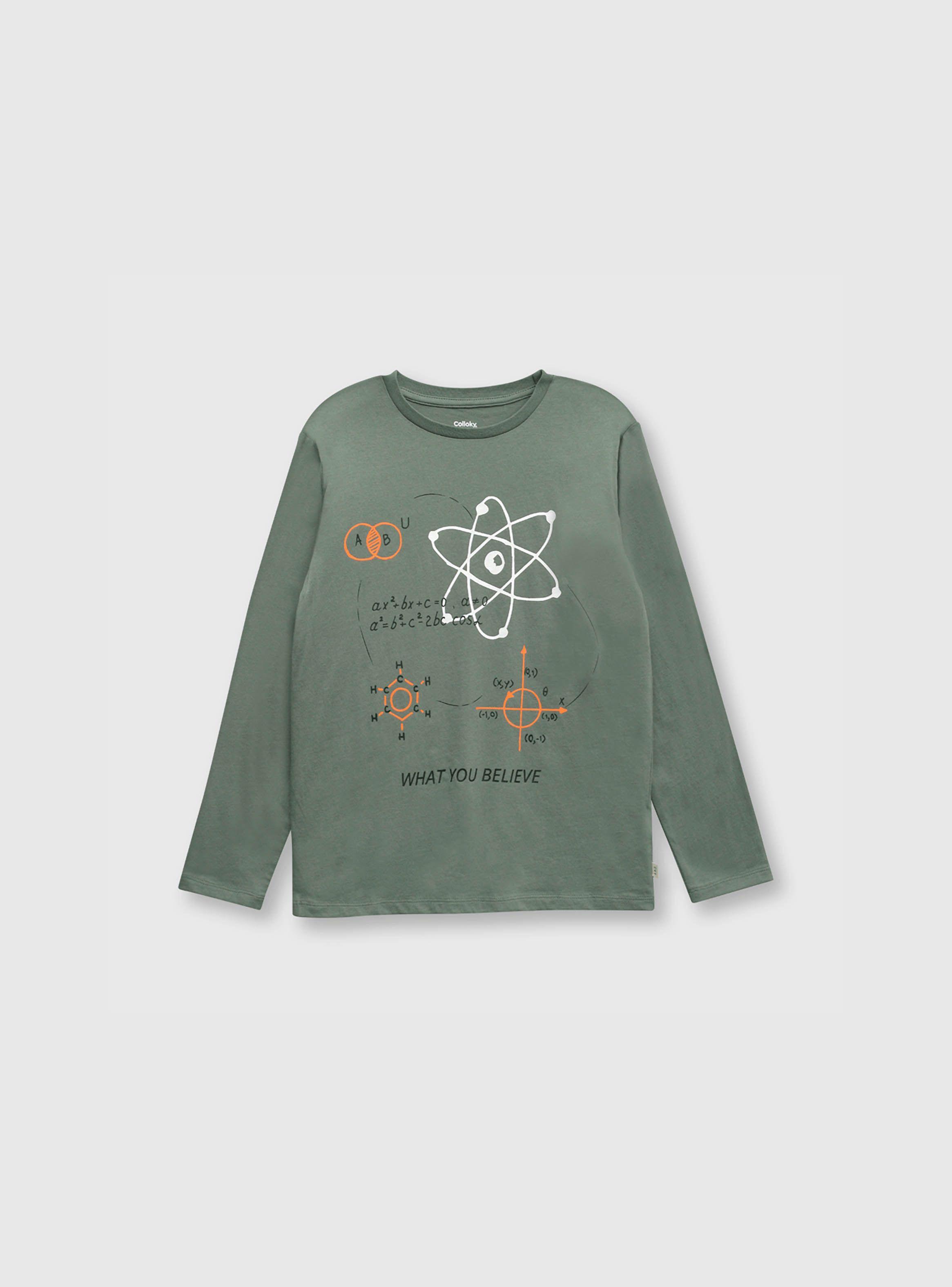 Polera De Niño Moleculas Verde (2 A 12 Años) Colloky-0