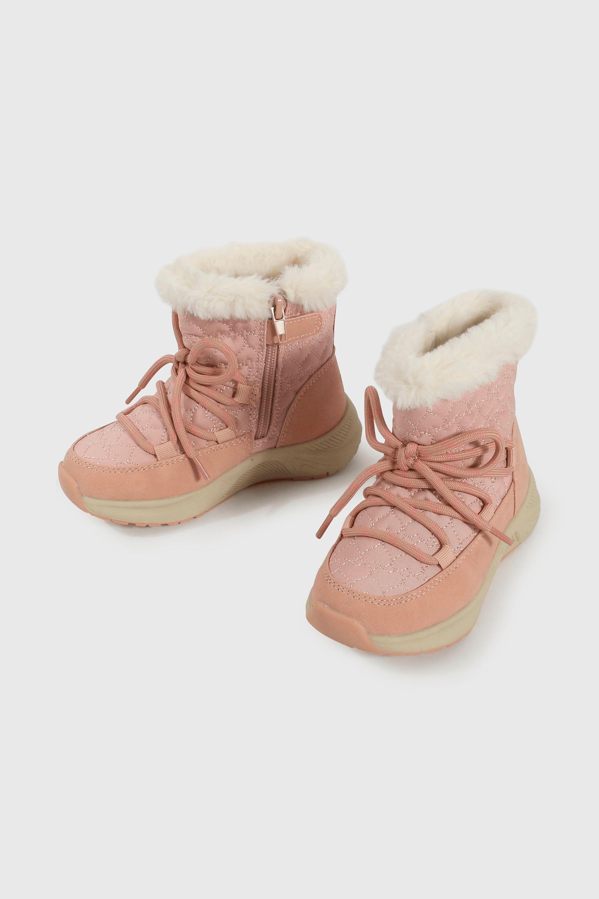 Bootie Caminante de Niña con Cierre Caña Media Rosado-3