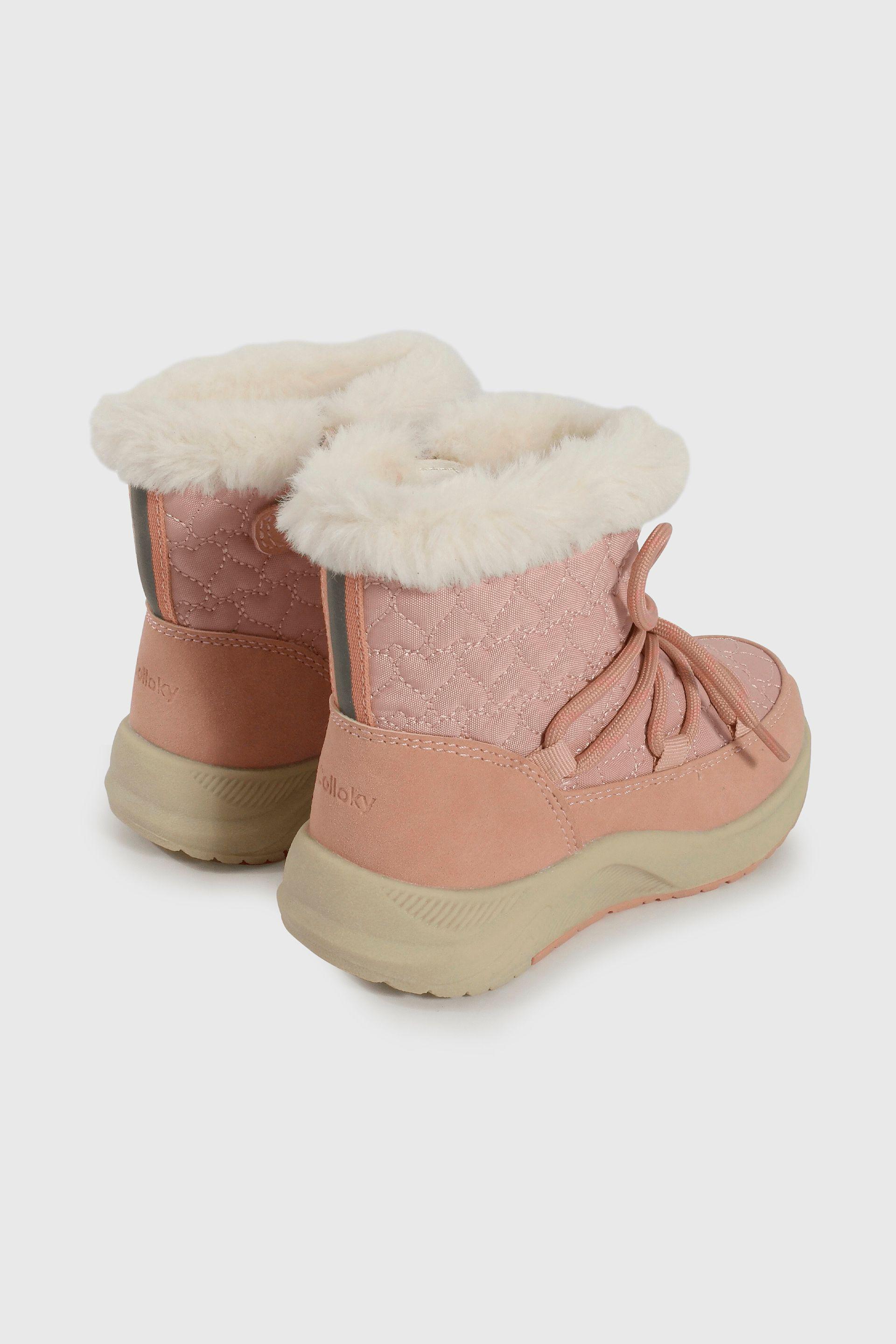 Bootie Caminante de Niña con Cierre Caña Media Rosado-4