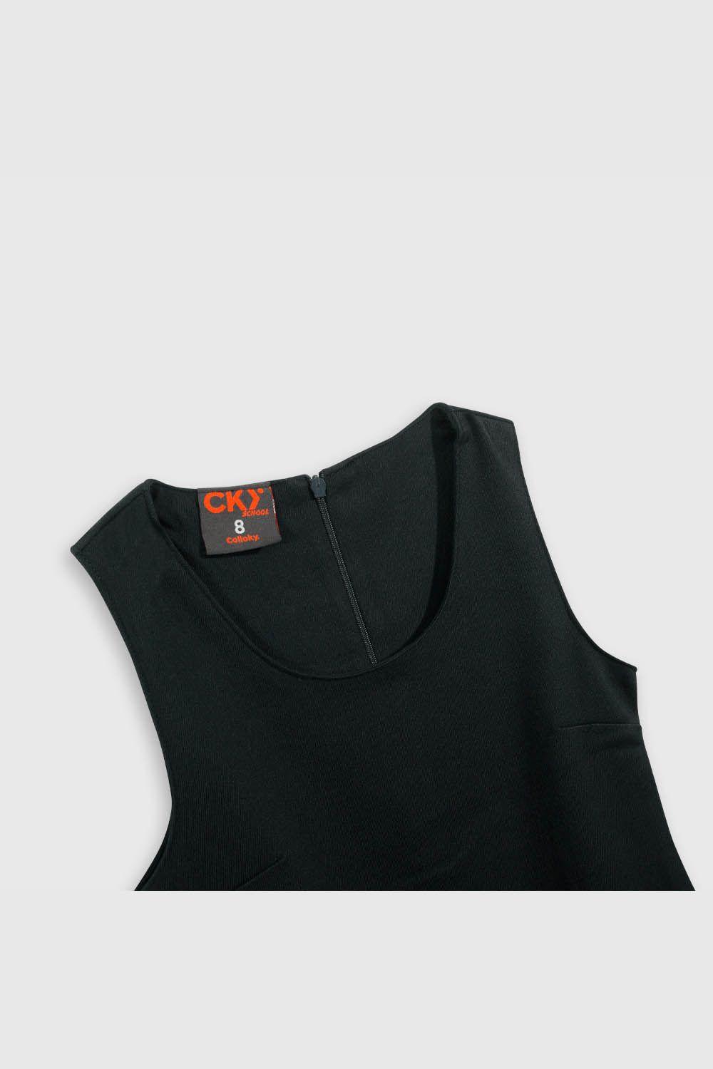 Jumper Escolar Clásico de Tela Elasticada Azul-2