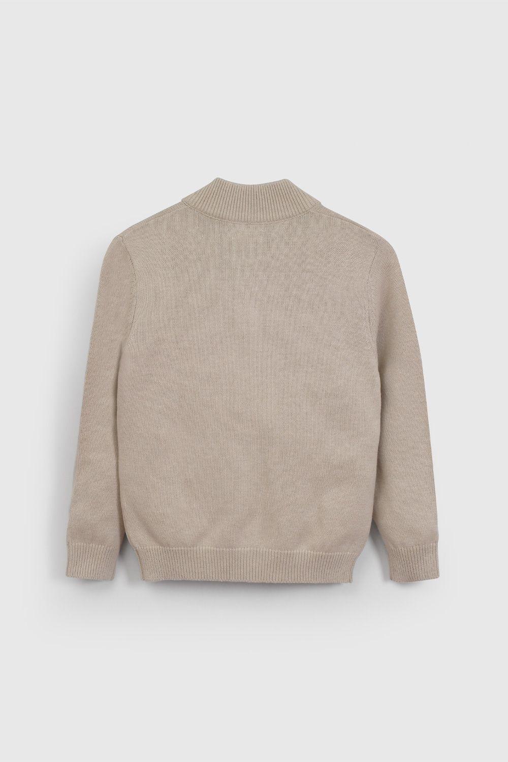 Sweater Beige Medio Cierre De Niño SWLA2177V26-1