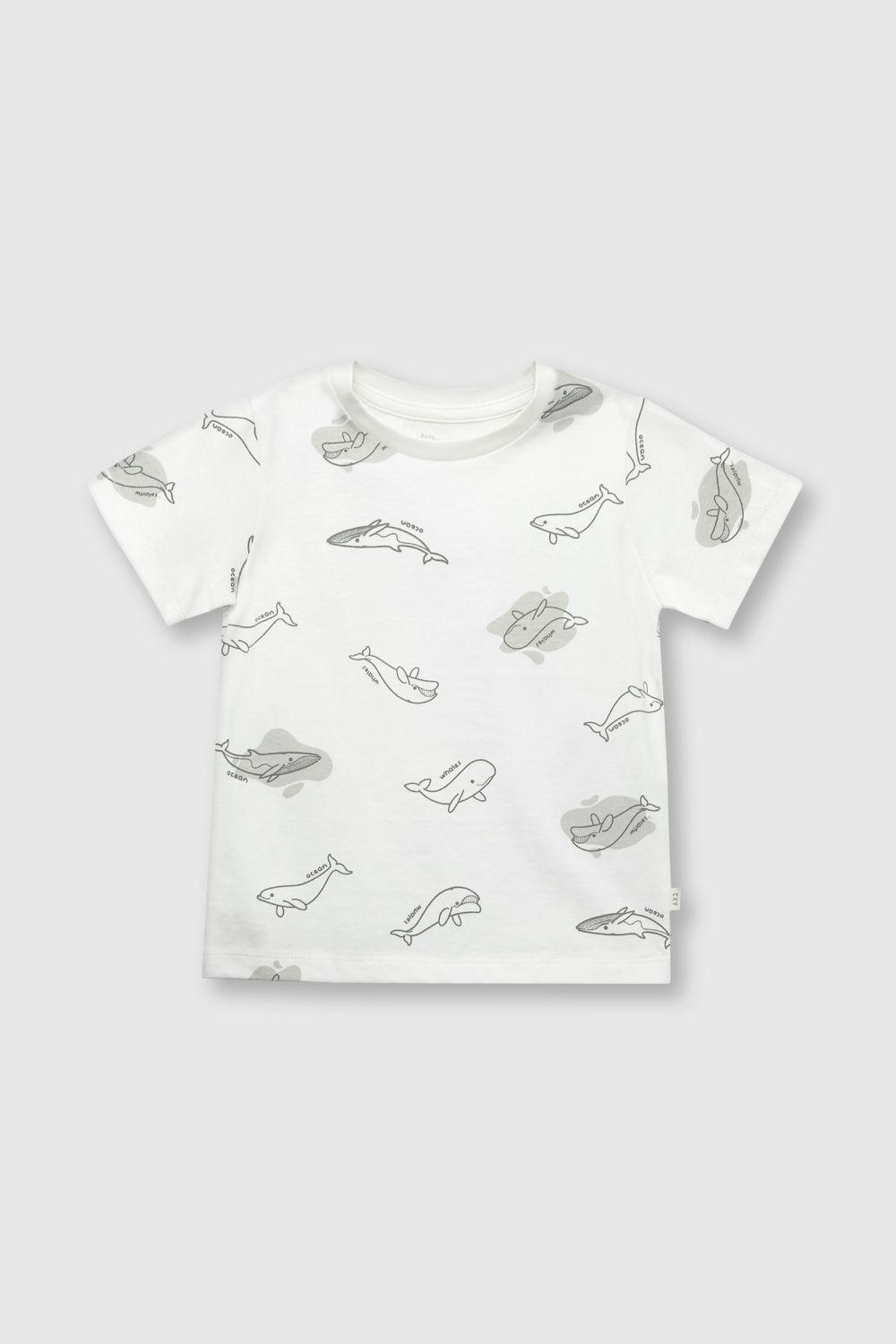 Polera de bebe niño ballenas off white (3 a 36 meses)-0