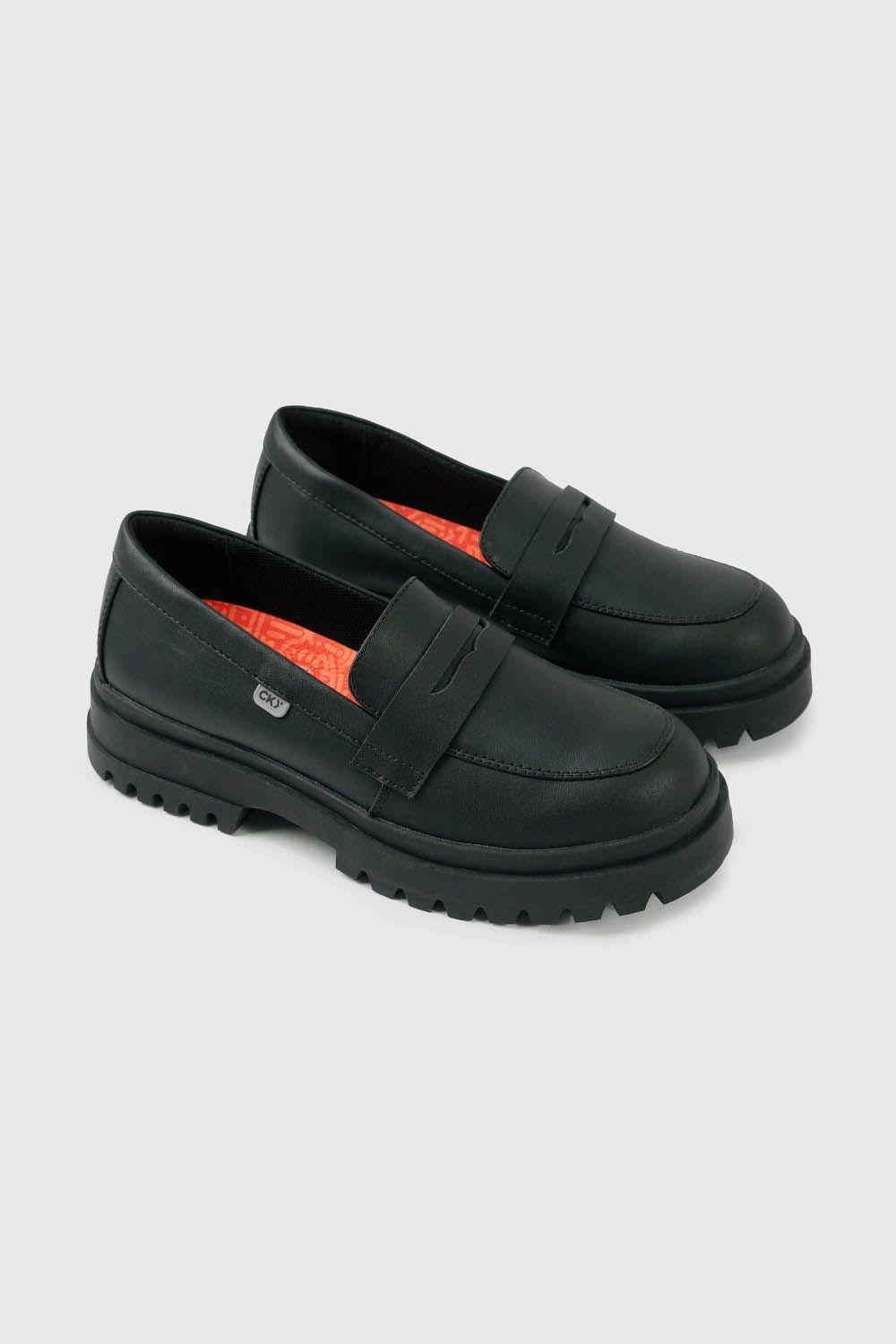 Mocasín Escolar Negro con Plataforma Niña-0